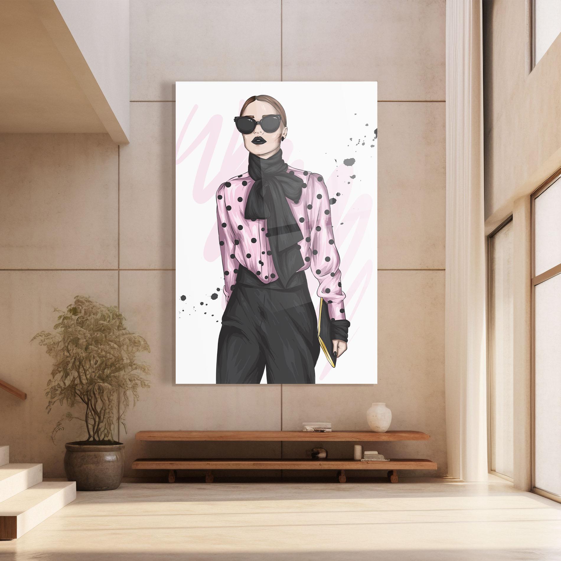 Glasbild Black Lips Diva mockup 8