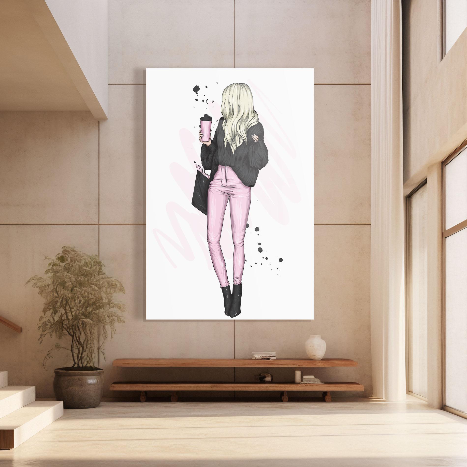 Glasbild Black Pink Outfit mockup 8