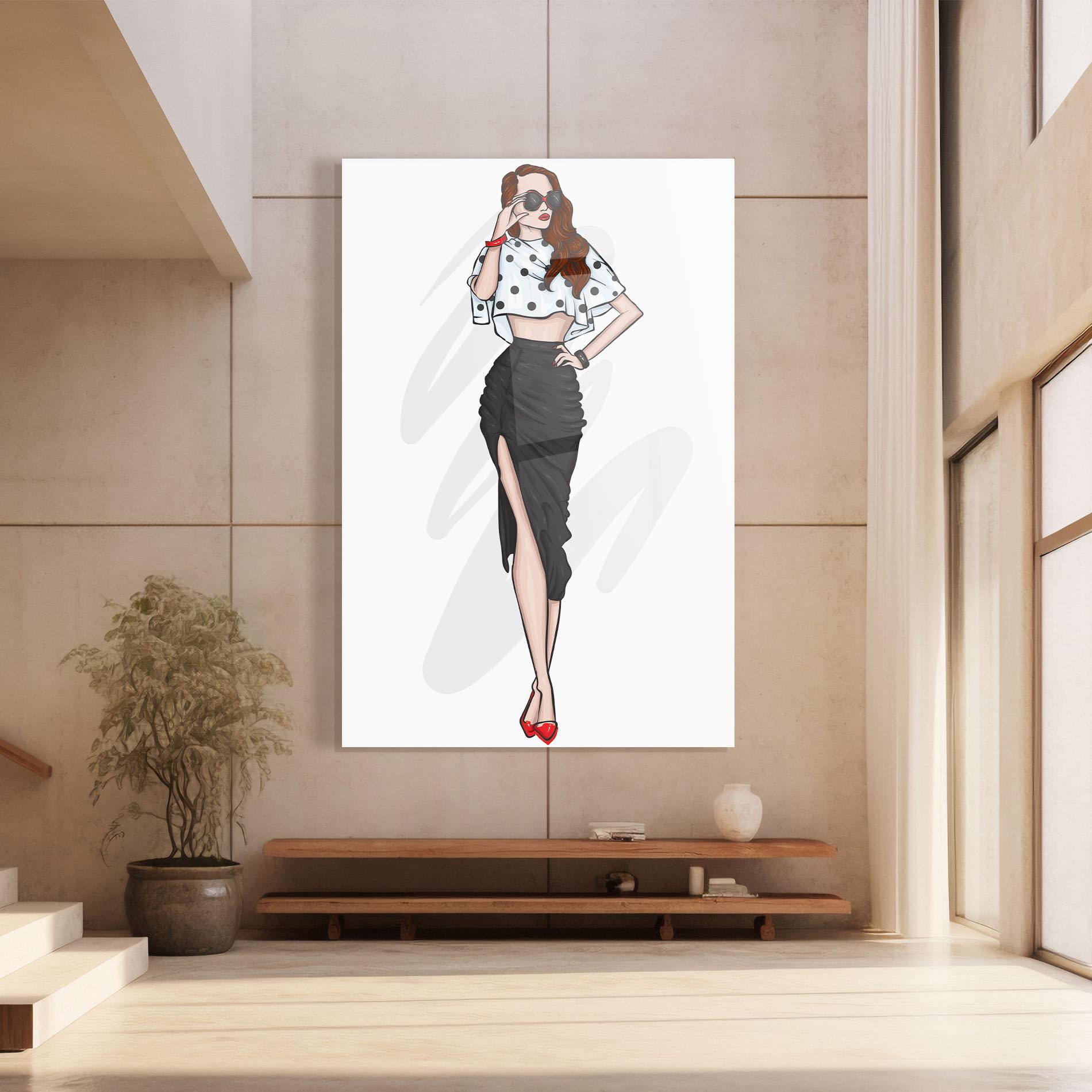 Glasbild Black Skirt Diva mockup 8