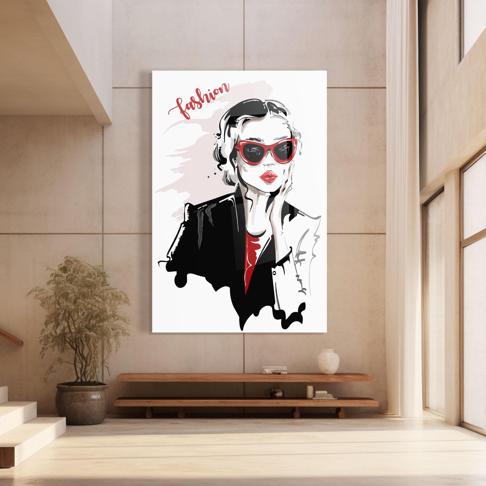 Glasbild Fashion Red Glasses mockup 8