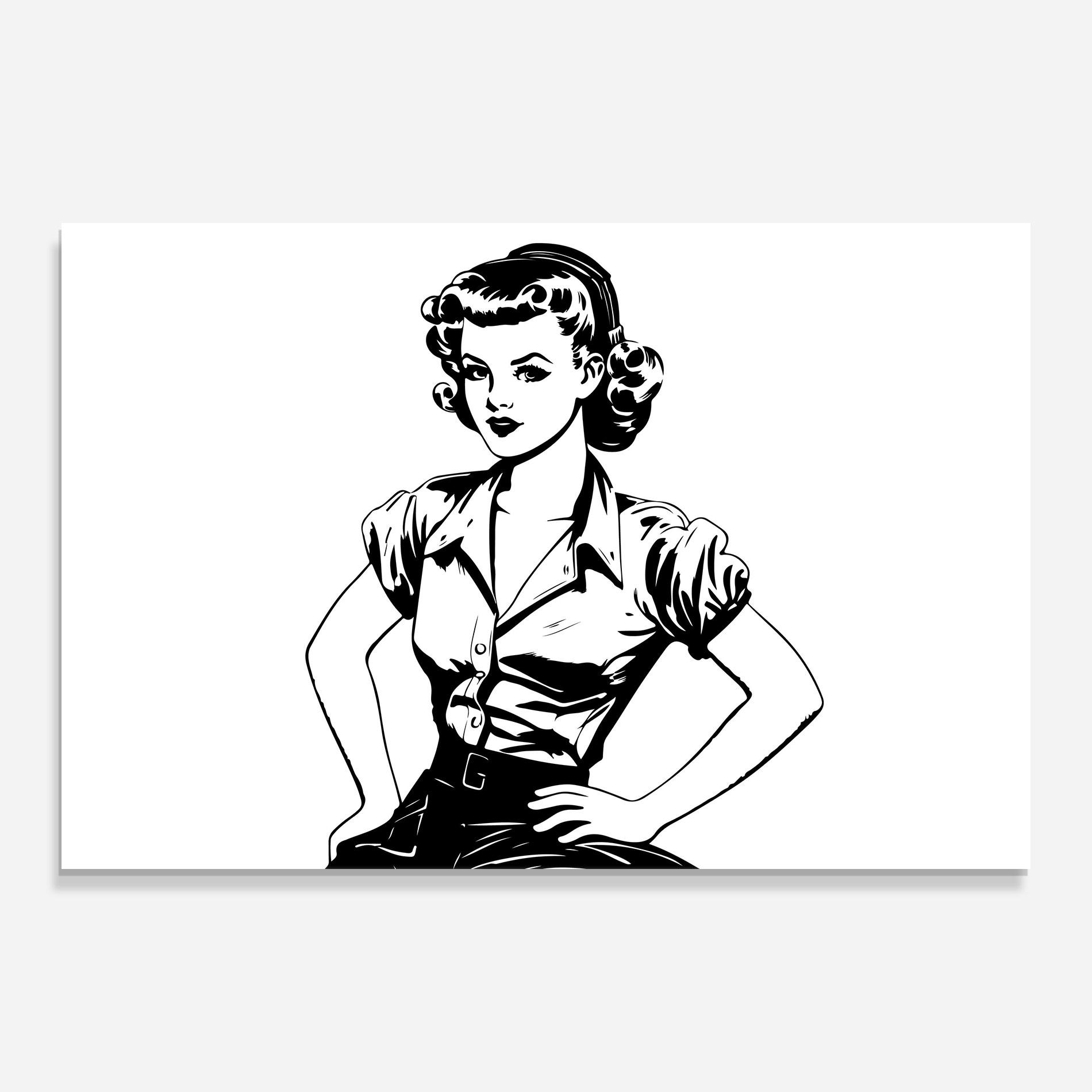 Glasbild Pretty Shilouette Girl mockup 0