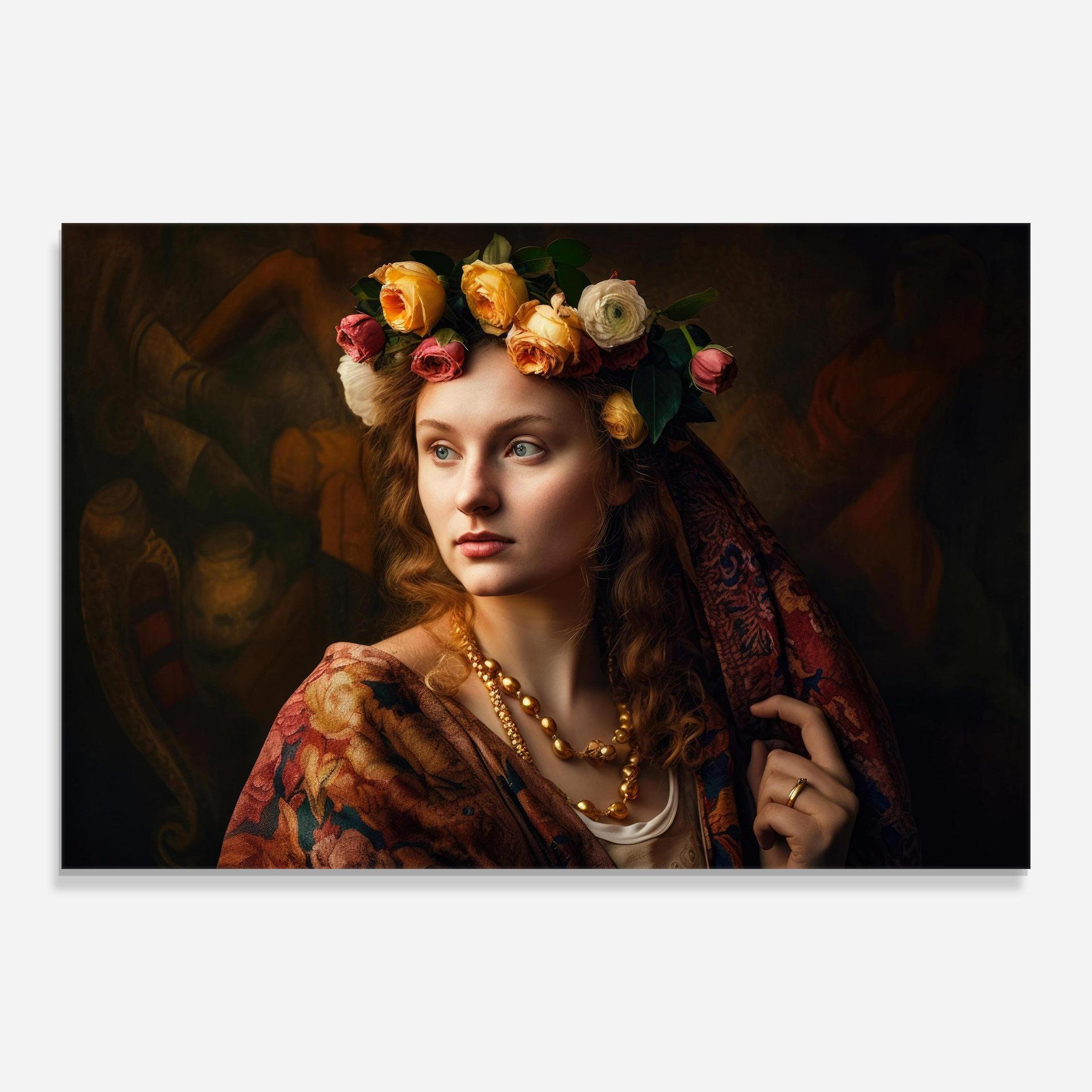 Glasbild Renaissance Woman mockup 0