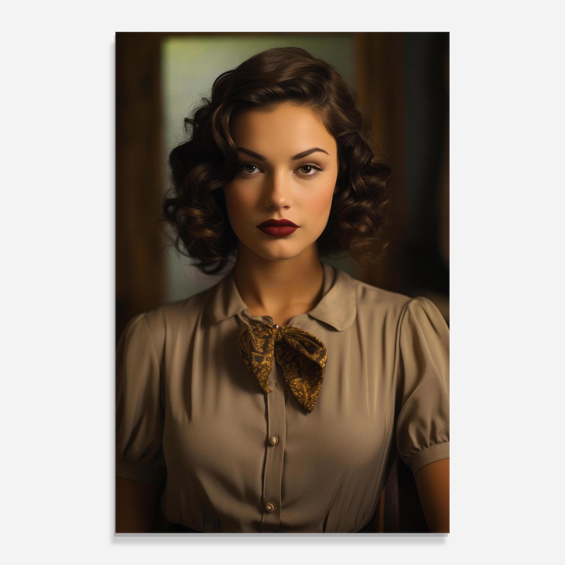 Glasbild Beige Vintage Blouse mockup 0