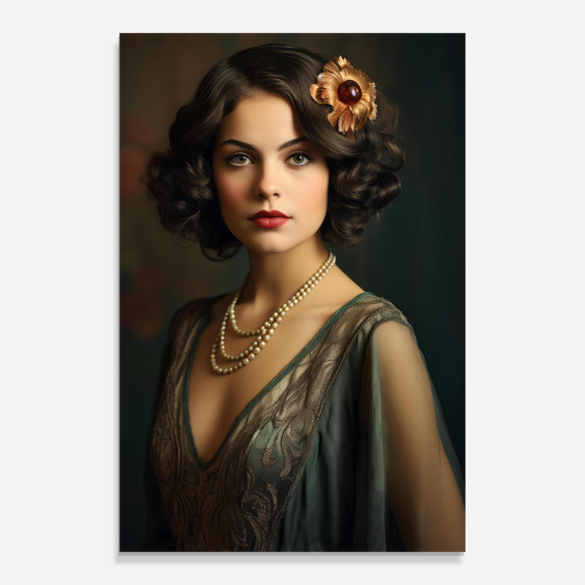 Glasbild Green Vintage Blouse mockup 0