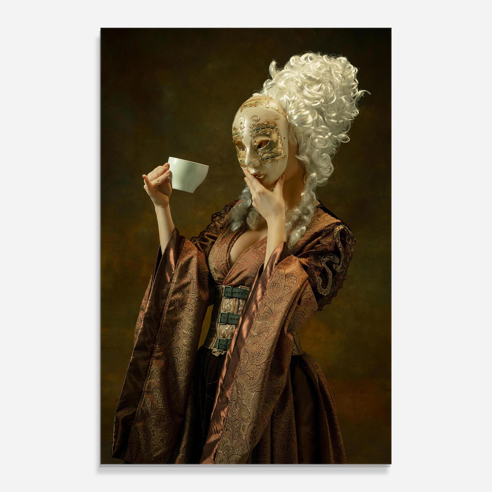 Glasbild Medieval Woman Tea mockup 0