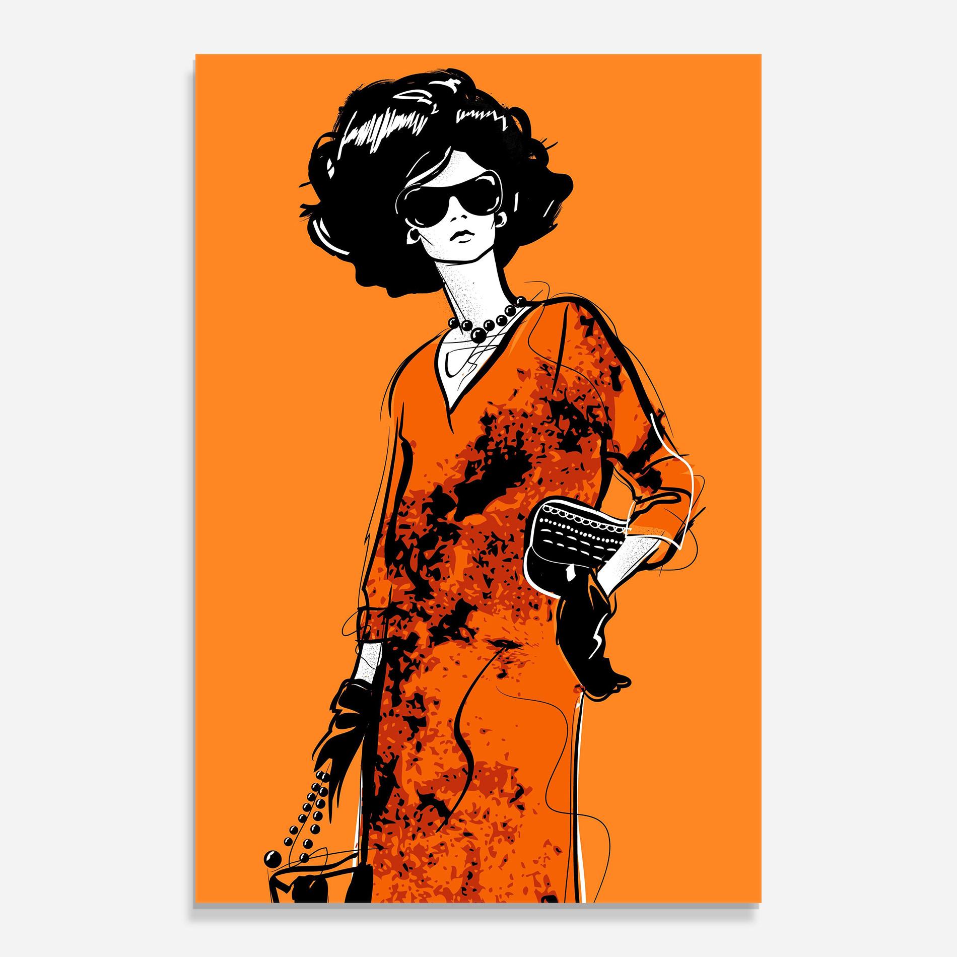 Glasbild Old Orange Dress mockup 0