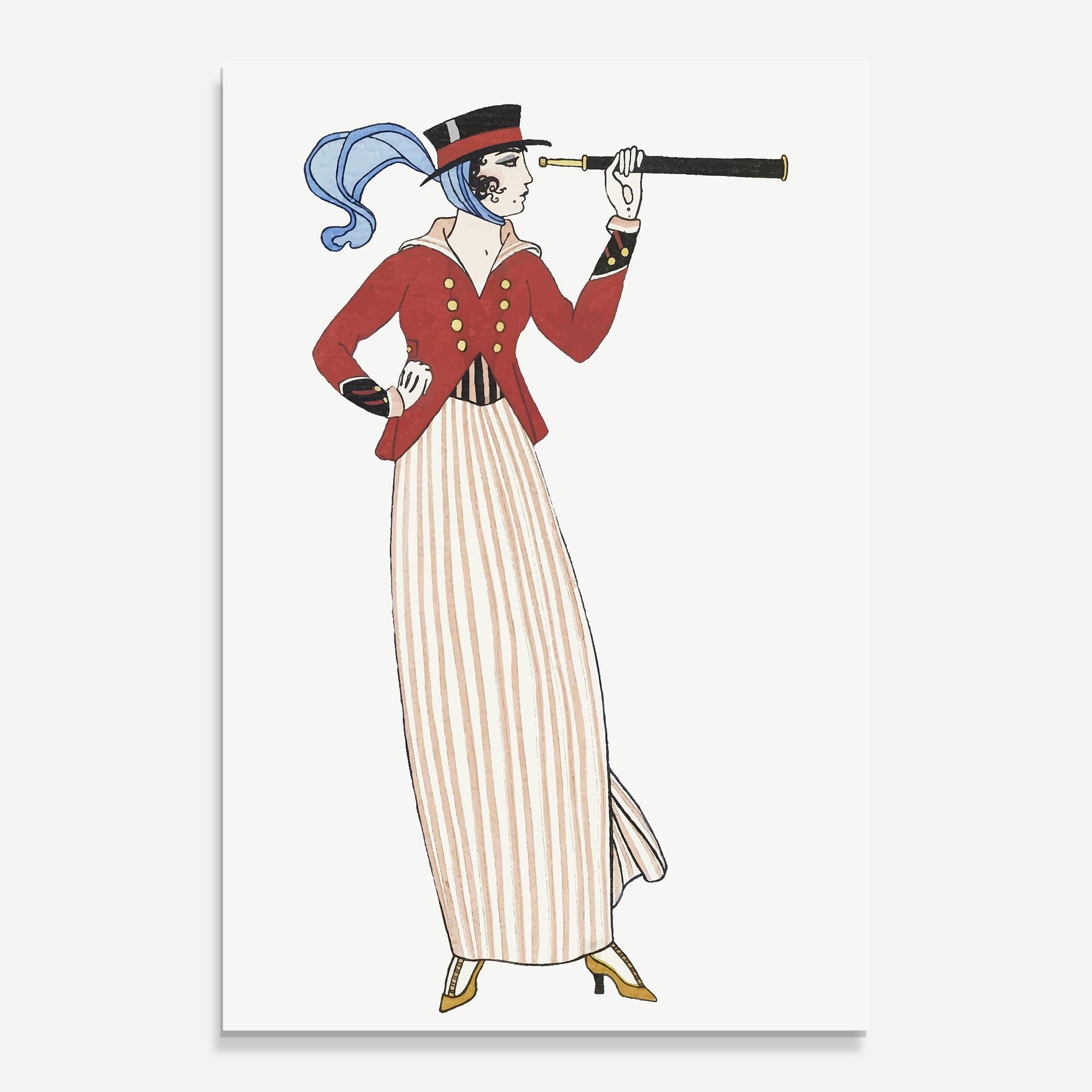 Glasbild Old Vintage Drawing mockup 0