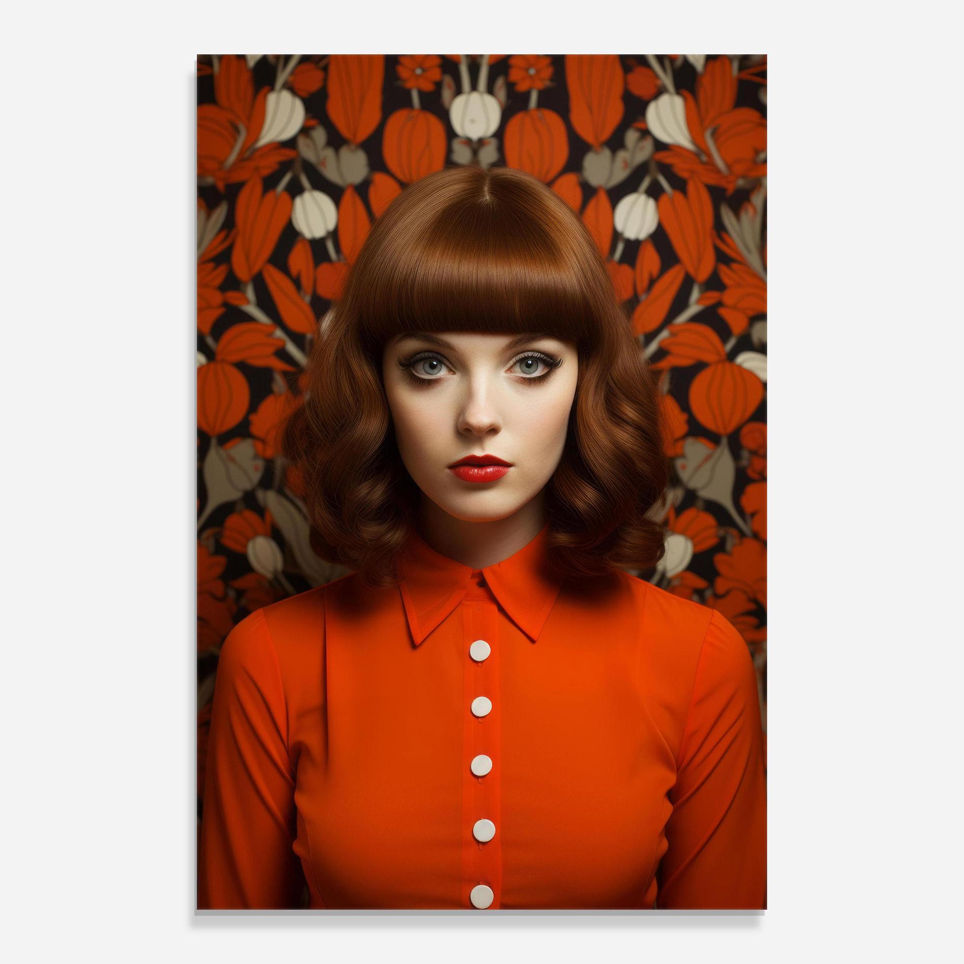 Glasbild Orange Blouse Woman mockup 0