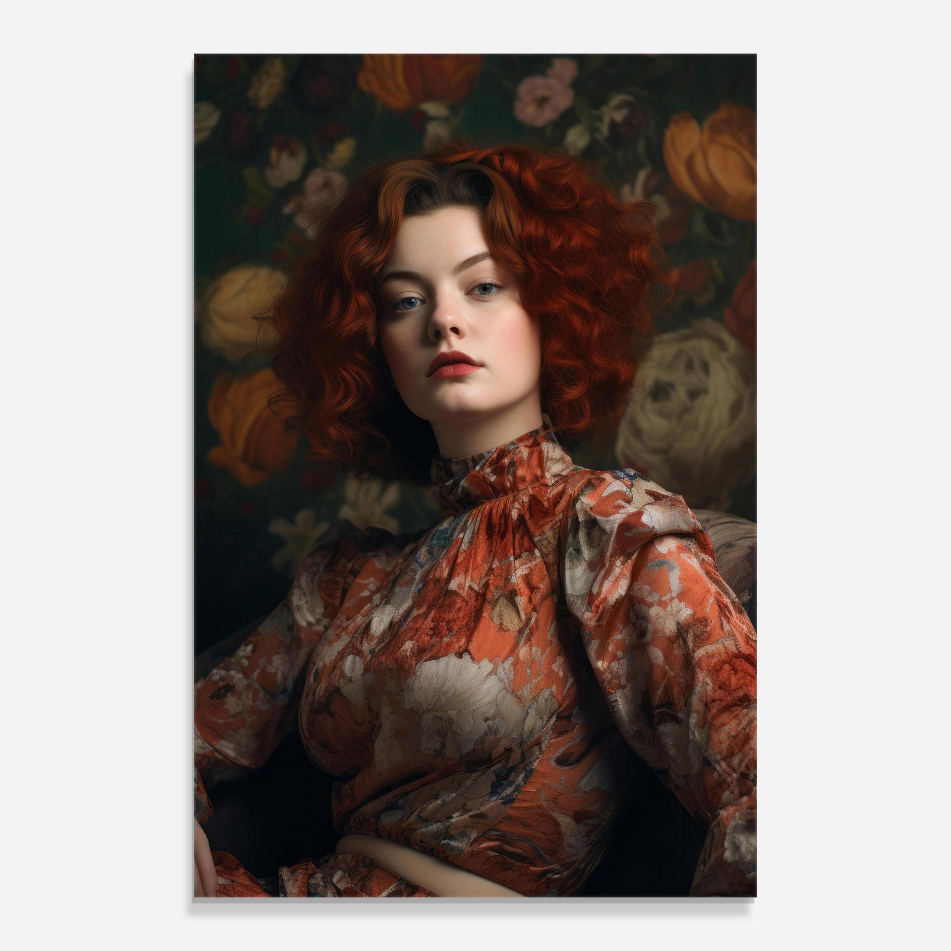 Glasbild Red Vintage Hair mockup 0