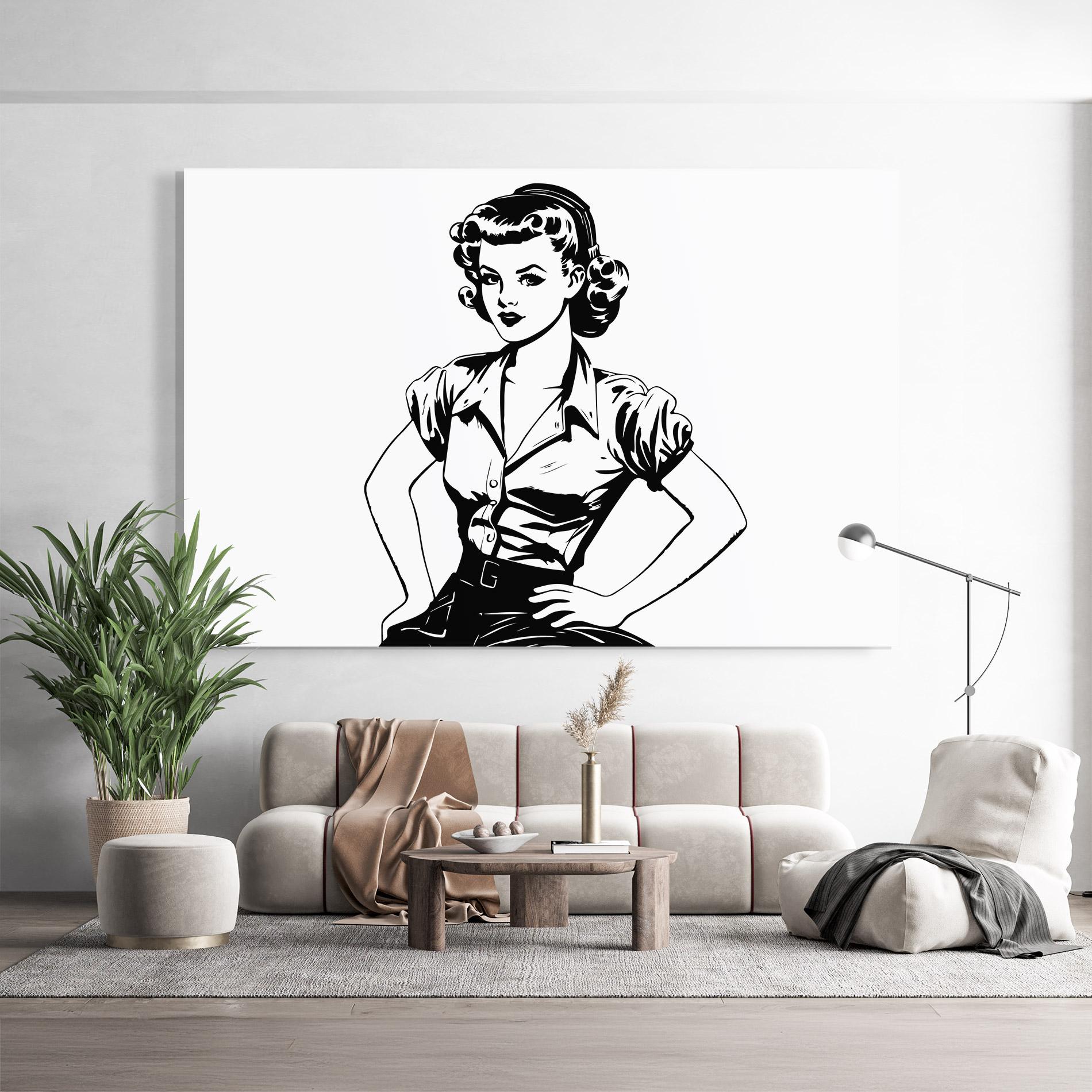 Glasbild Pretty Shilouette Girl mockup 9