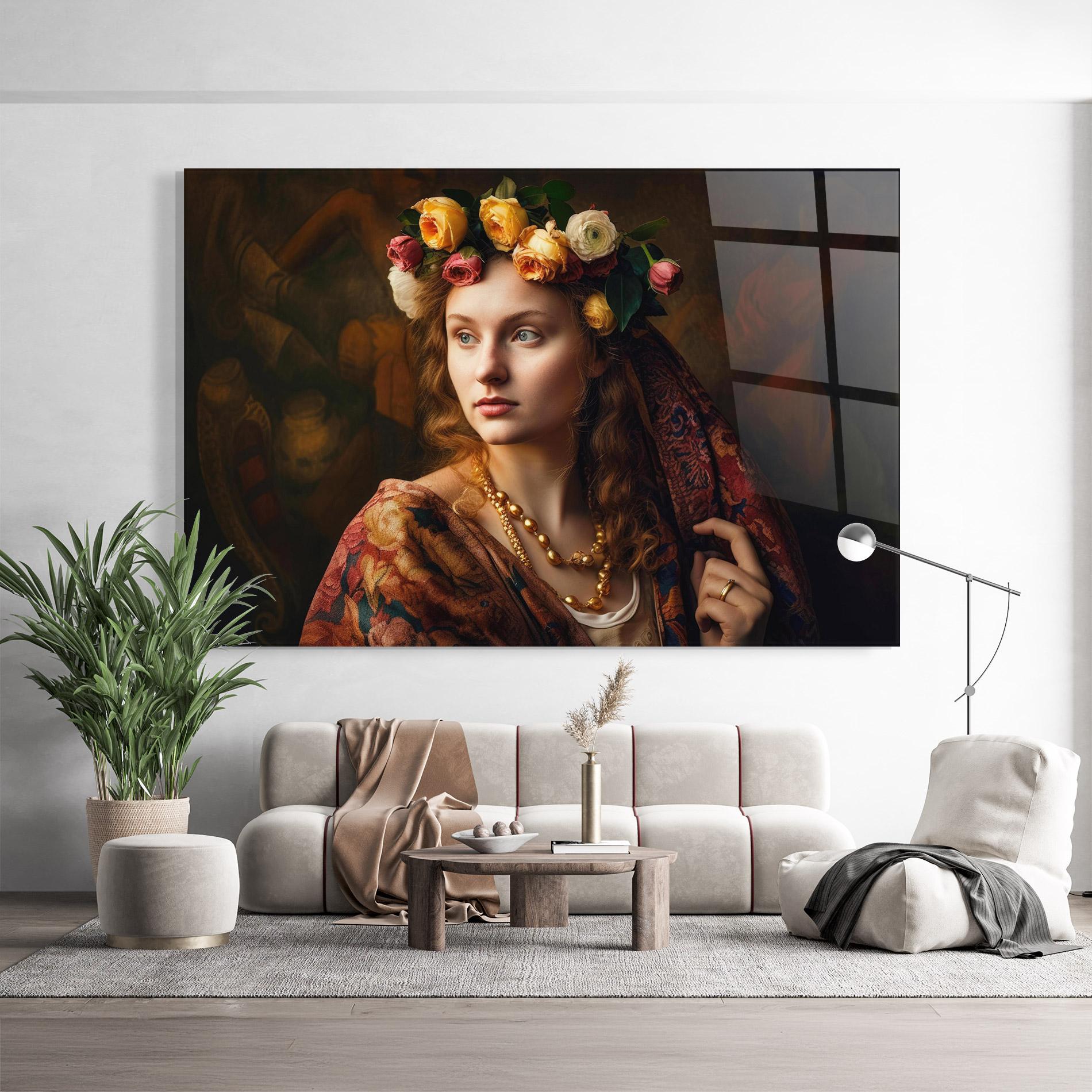 Glasbild Renaissance Woman mockup 9