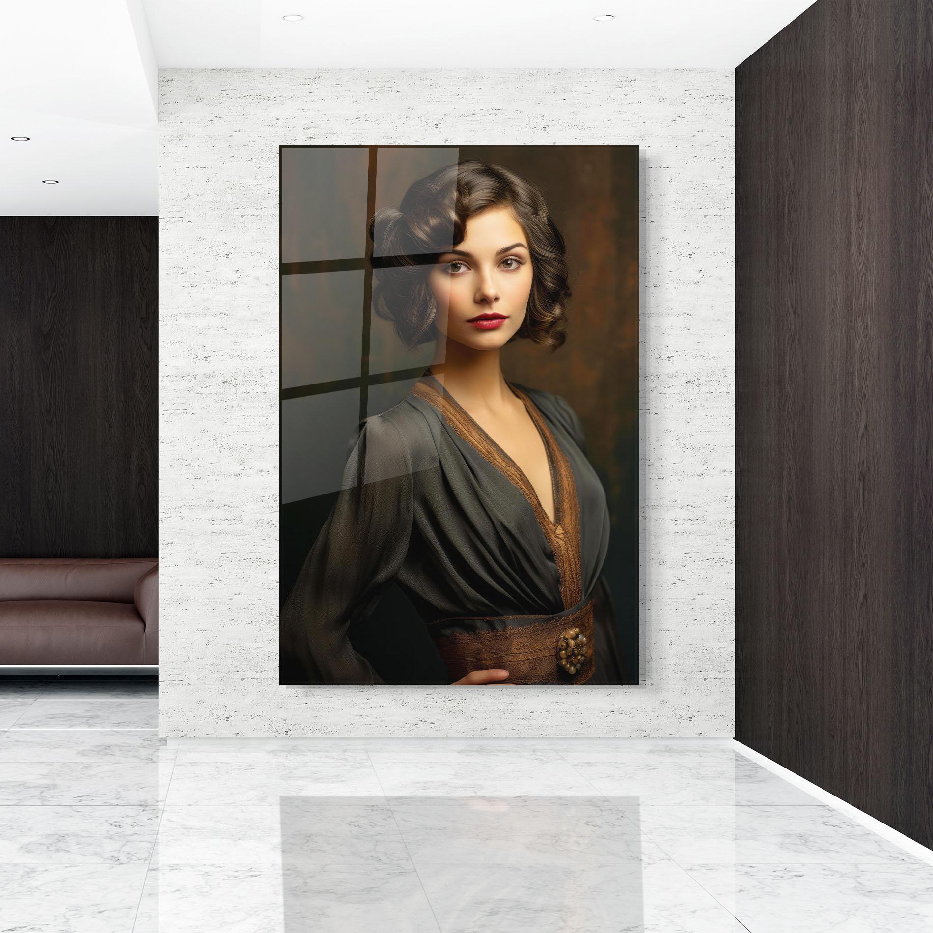 Glasbild Black Vintage Dress mockup 9