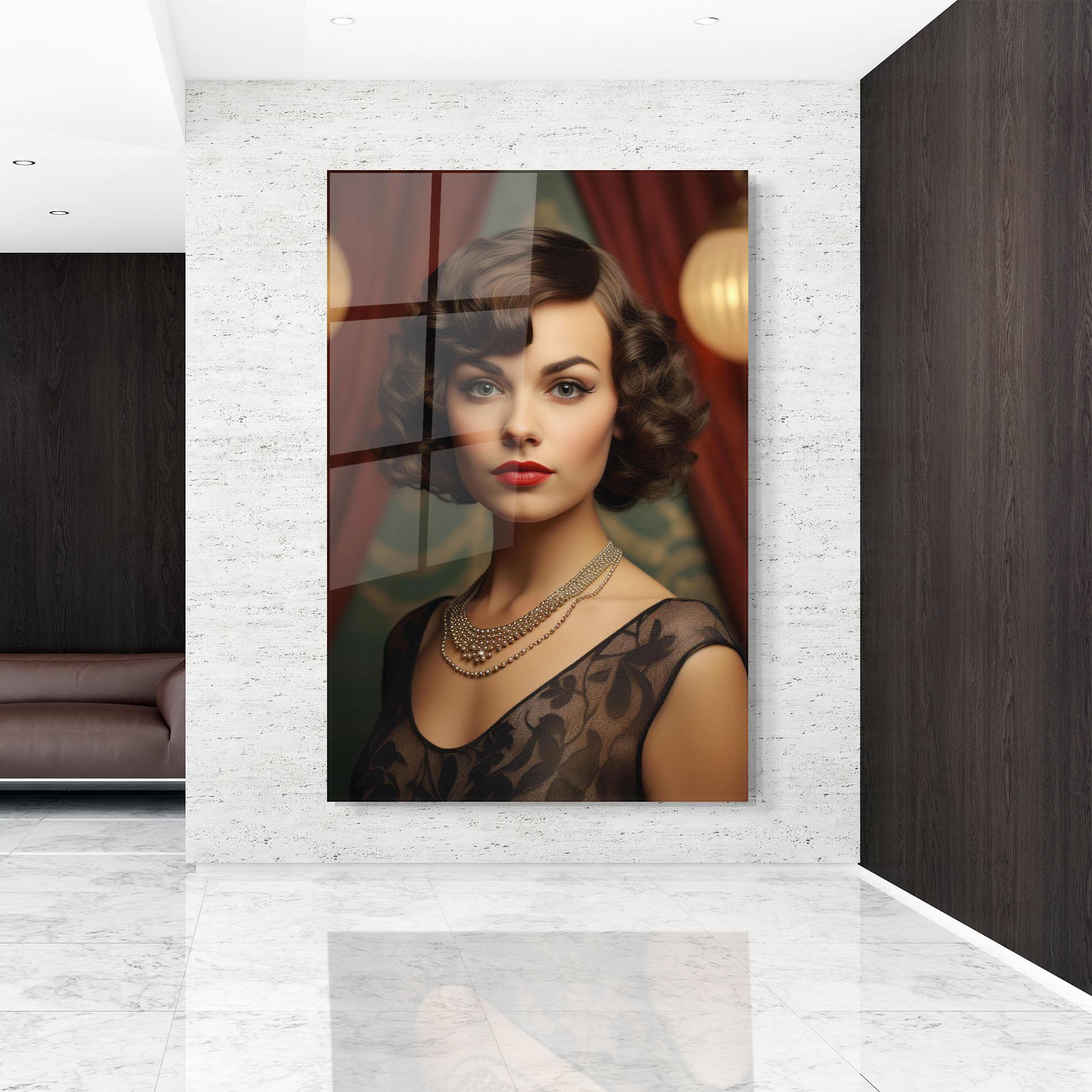 Glasbild Elegant Vintage Woman mockup 9