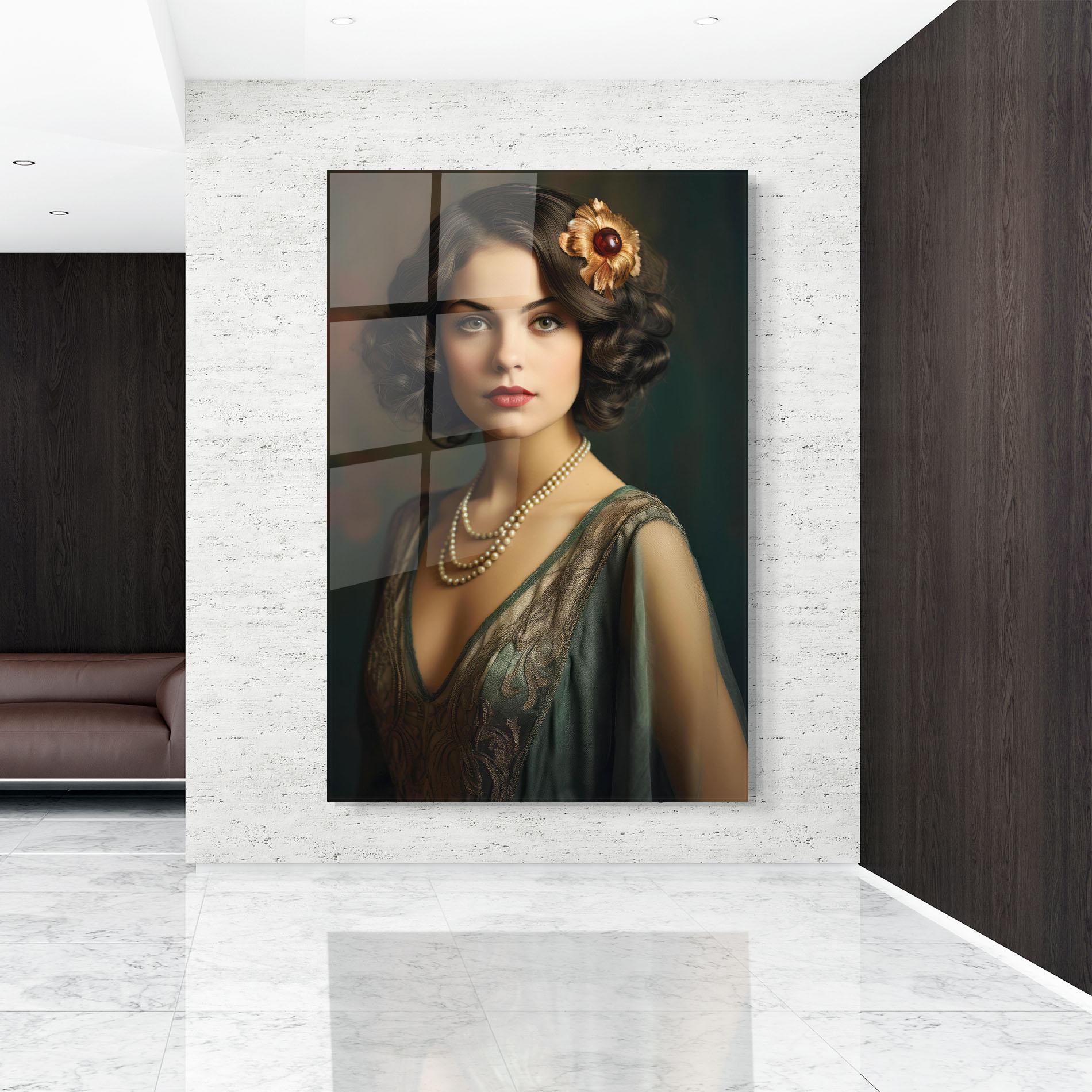 Glasbild Green Vintage Blouse mockup 9