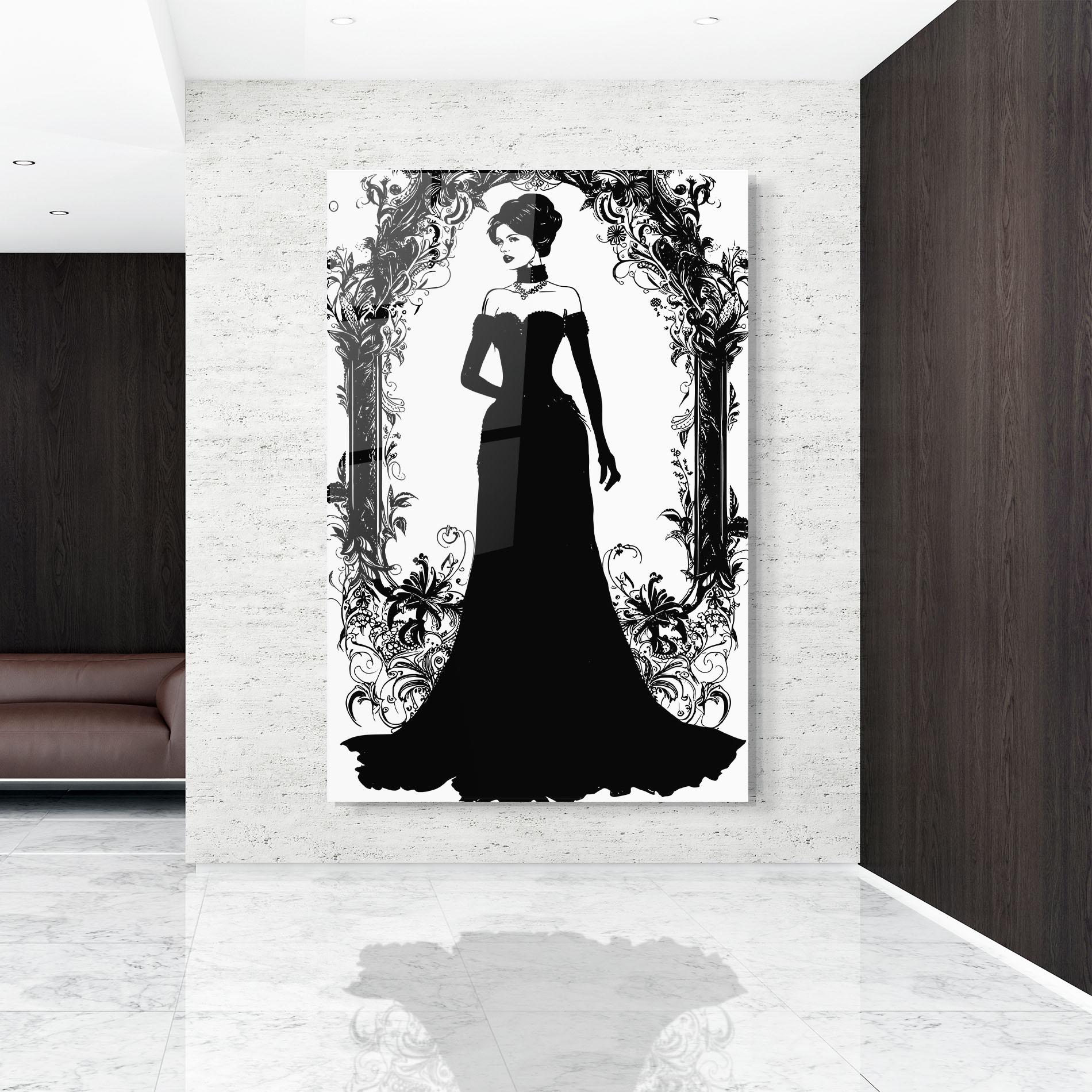 Glasbild Long Vintage Dress mockup 9