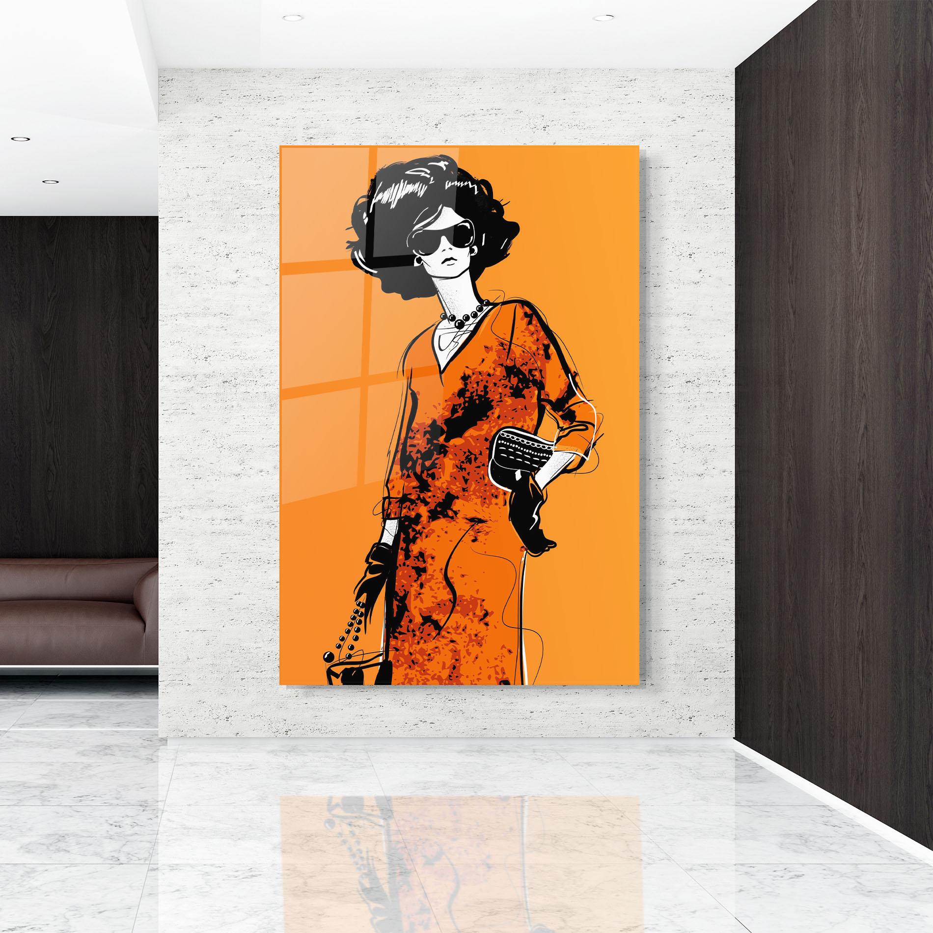 Glasbild Old Orange Dress mockup 9