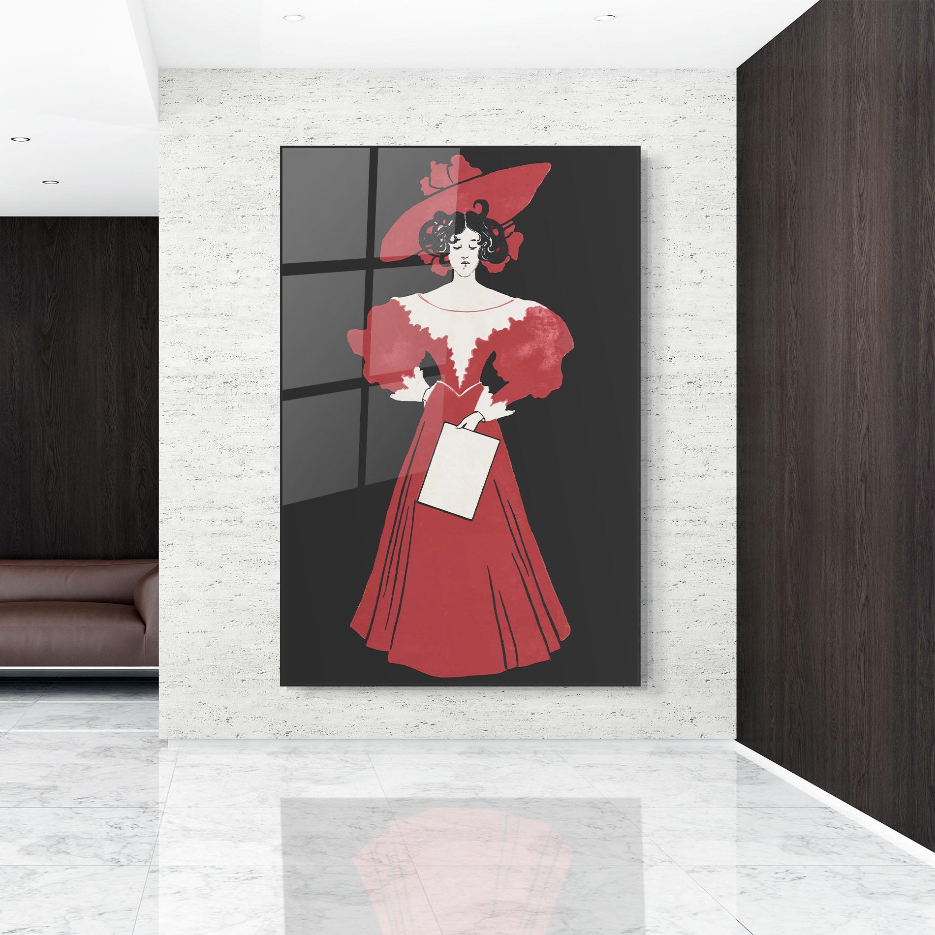 Glasbild Old Red Dress mockup 9