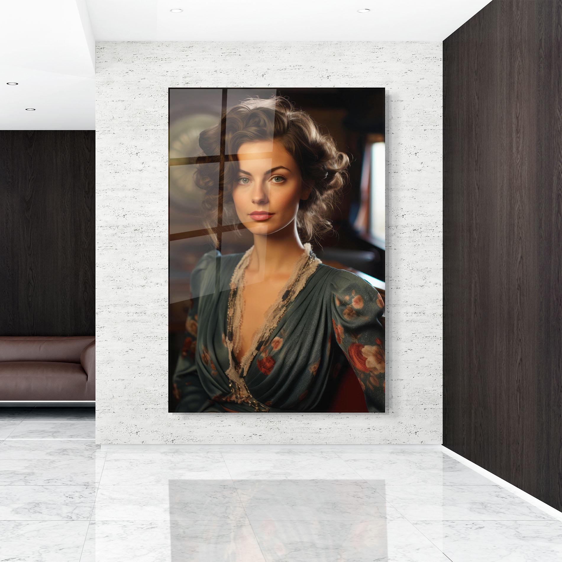 Glasbild Pink Flowers Dress mockup 9