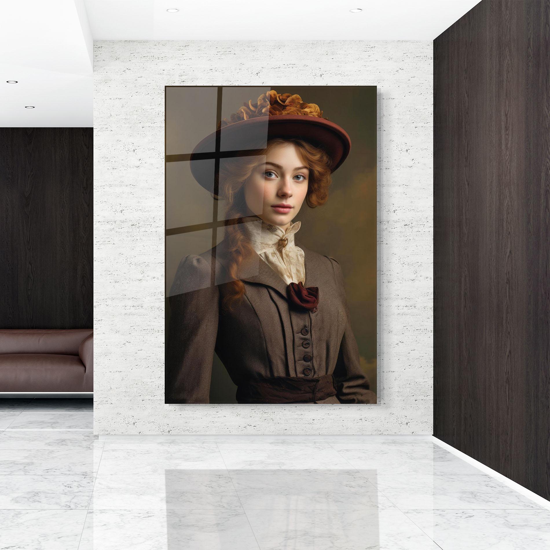 Glasbild Red Orange Hat mockup 9