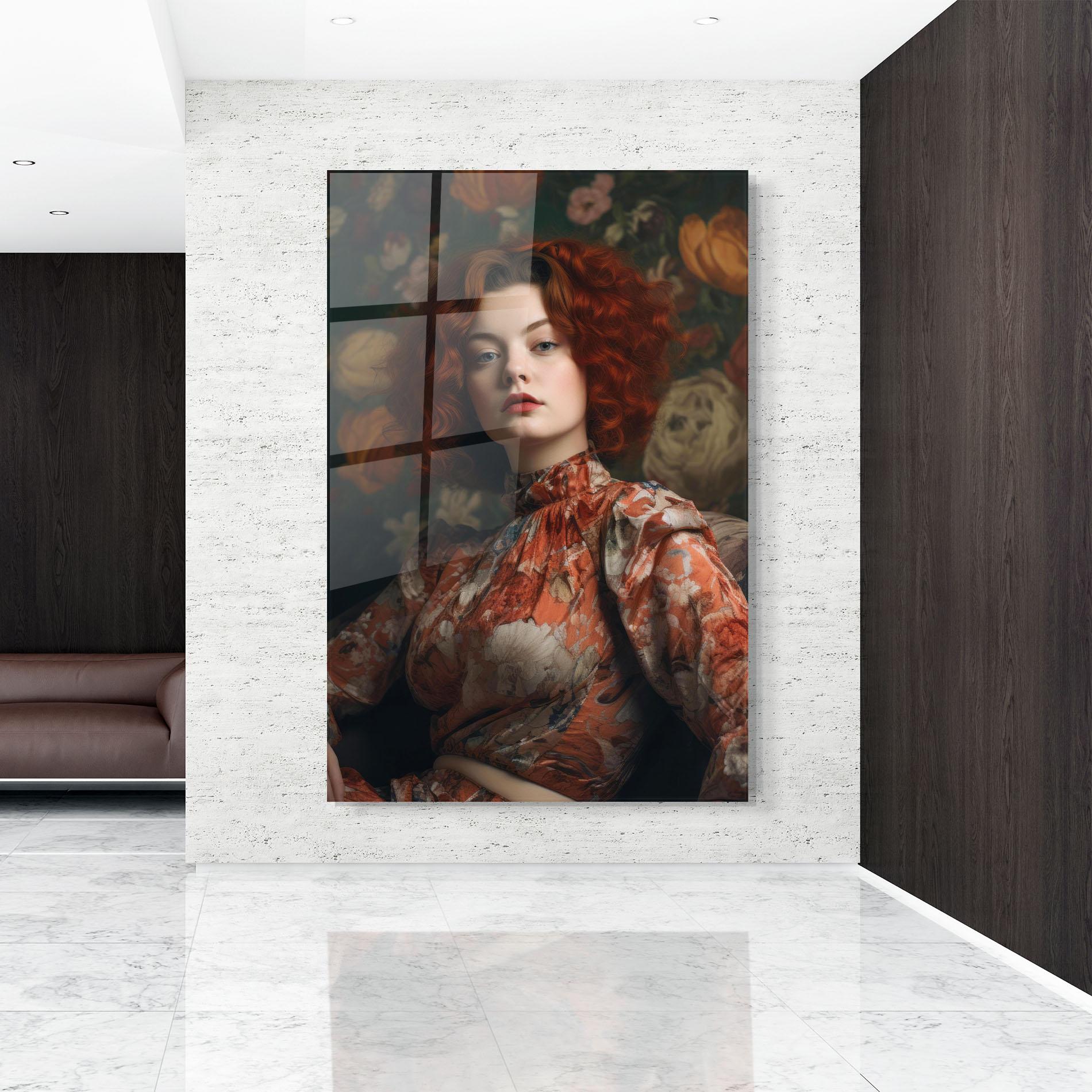 Glasbild Red Vintage Hair mockup 9