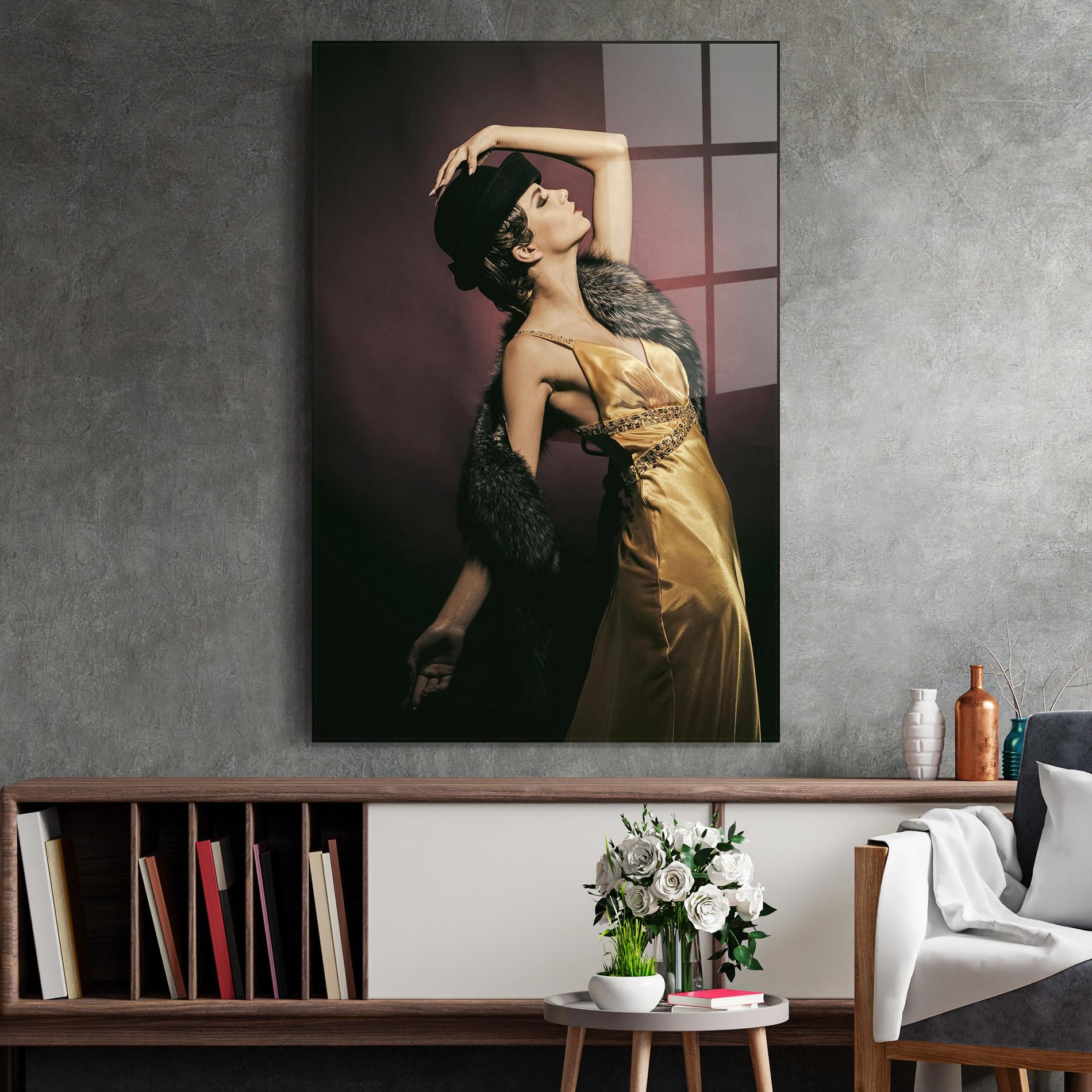 Glasbild Dancing Vintage Clothes mockup 2