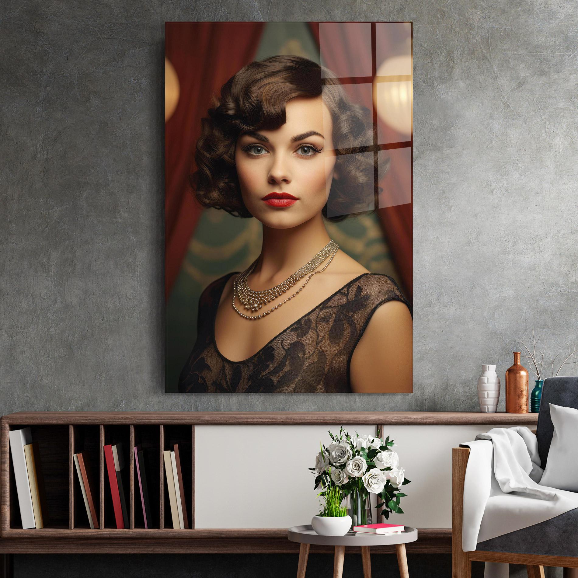 Glasbild Elegant Vintage Woman mockup 2