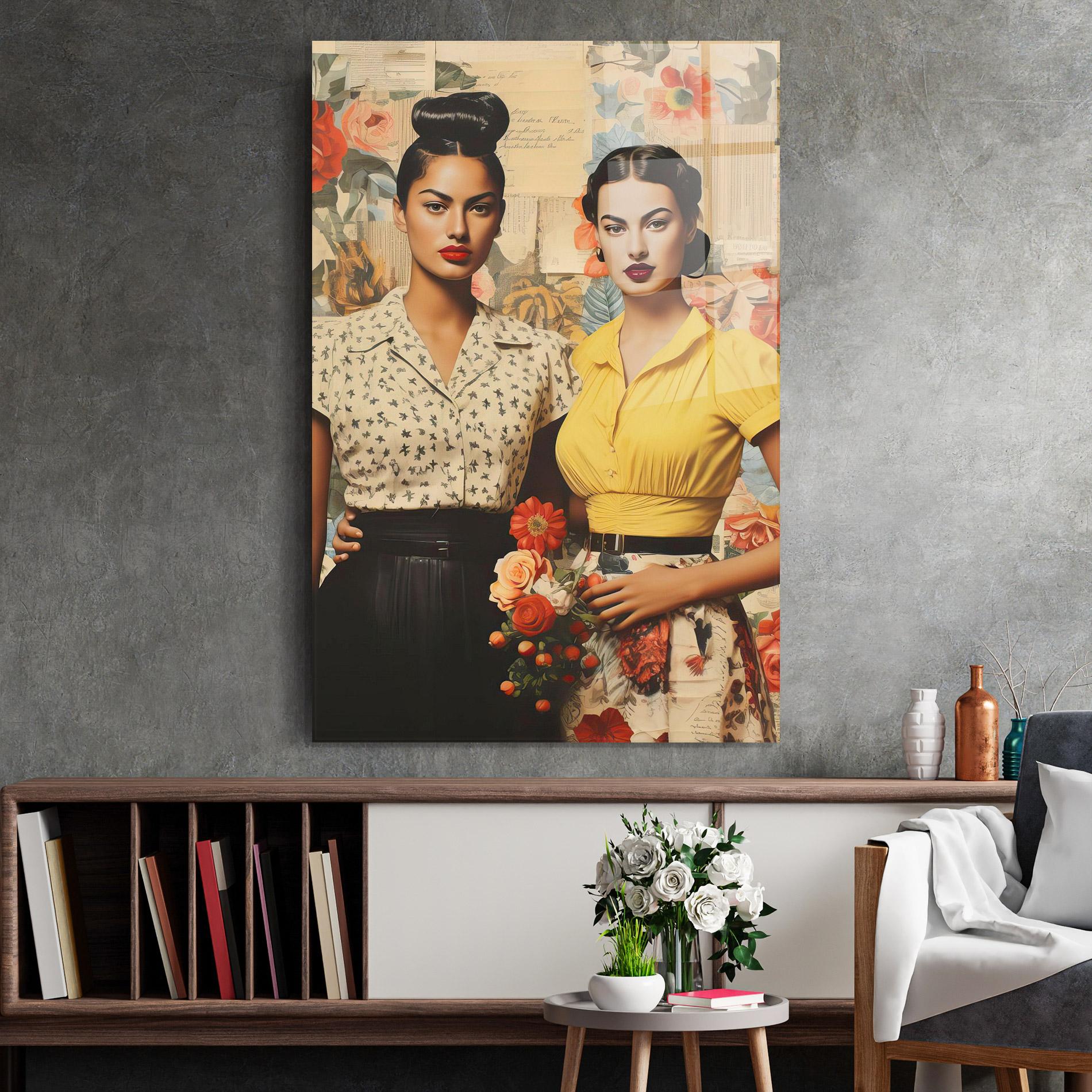 Glasbild Friendship Vintage Power mockup 2