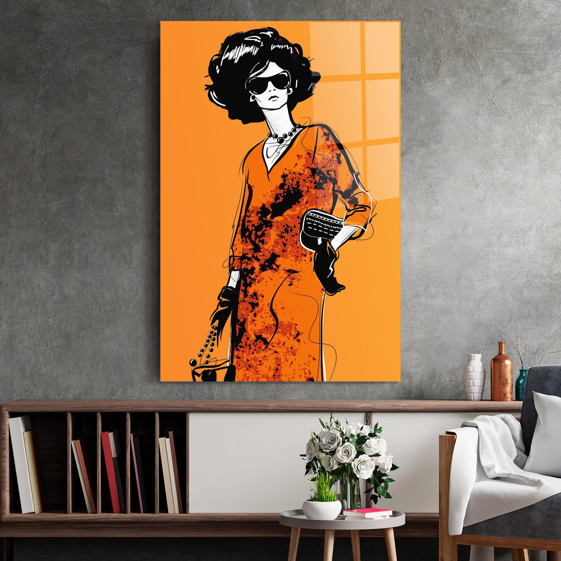 Glasbild Old Orange Dress mockup 2