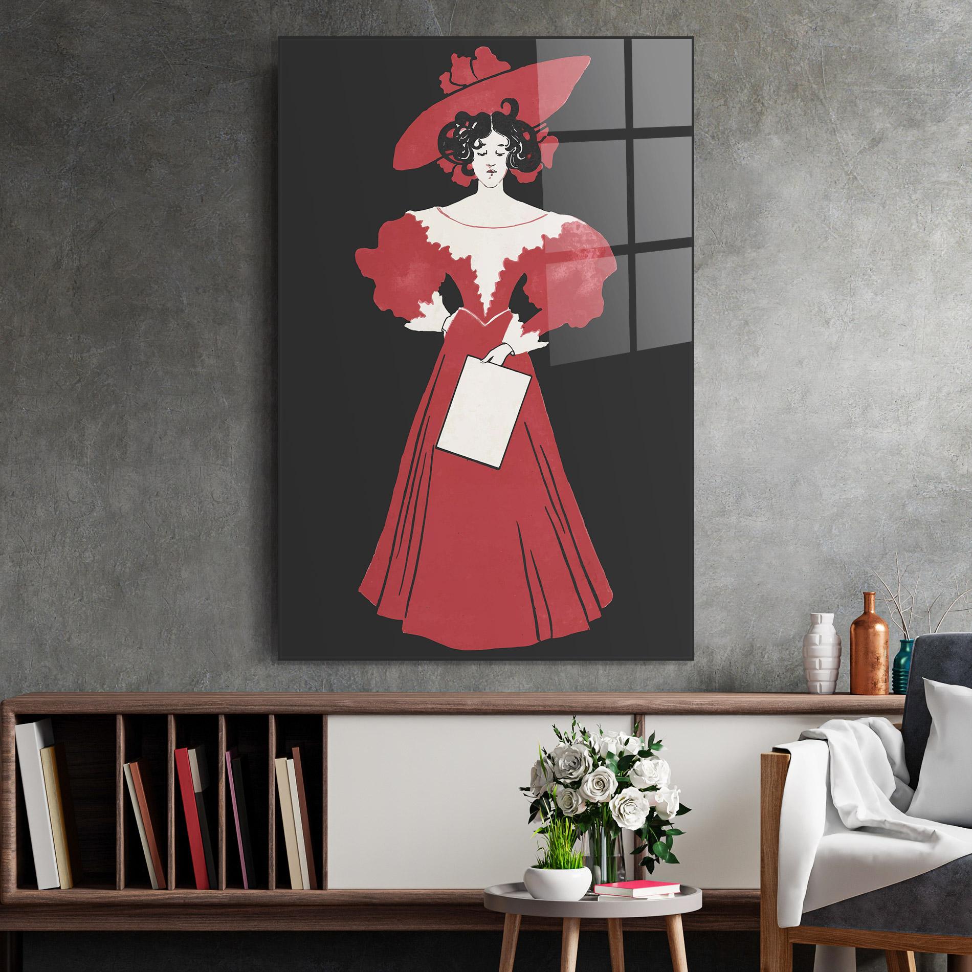 Glasbild Old Red Dress mockup 2