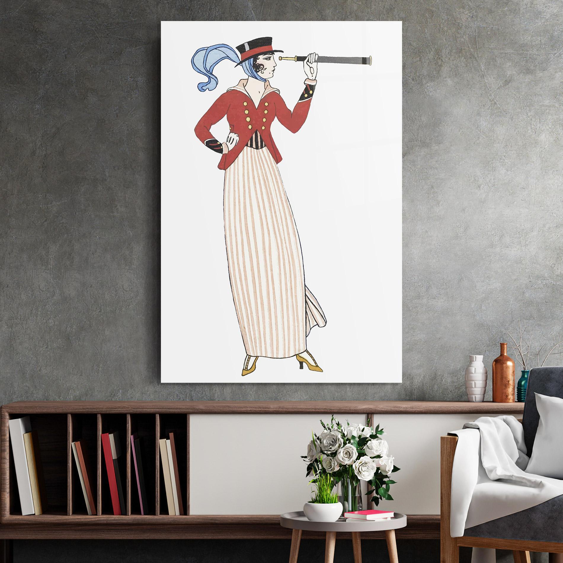 Glasbild Old Vintage Drawing mockup 2