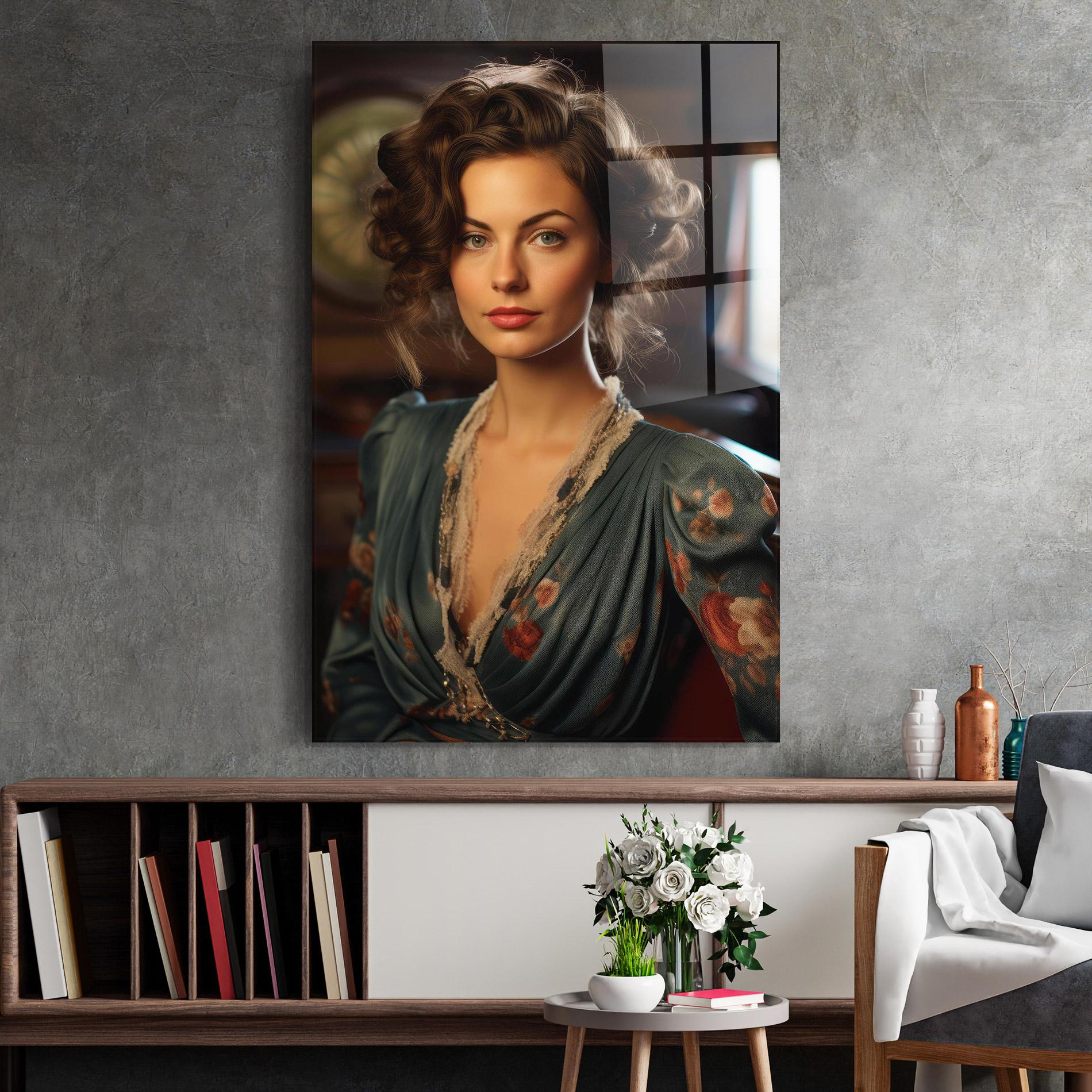 Glasbild Pink Flowers Dress mockup 2