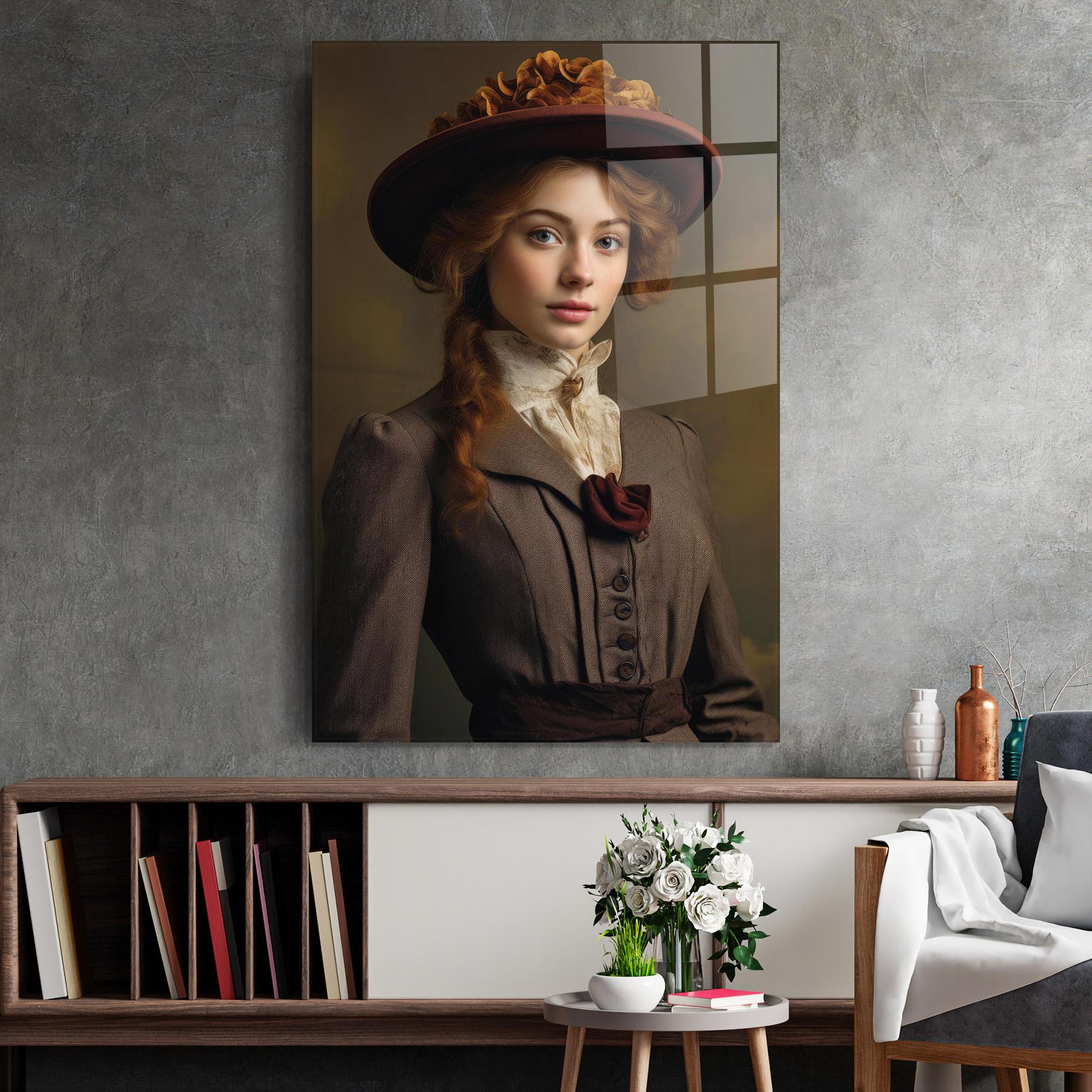 Glasbild Red Orange Hat mockup 2