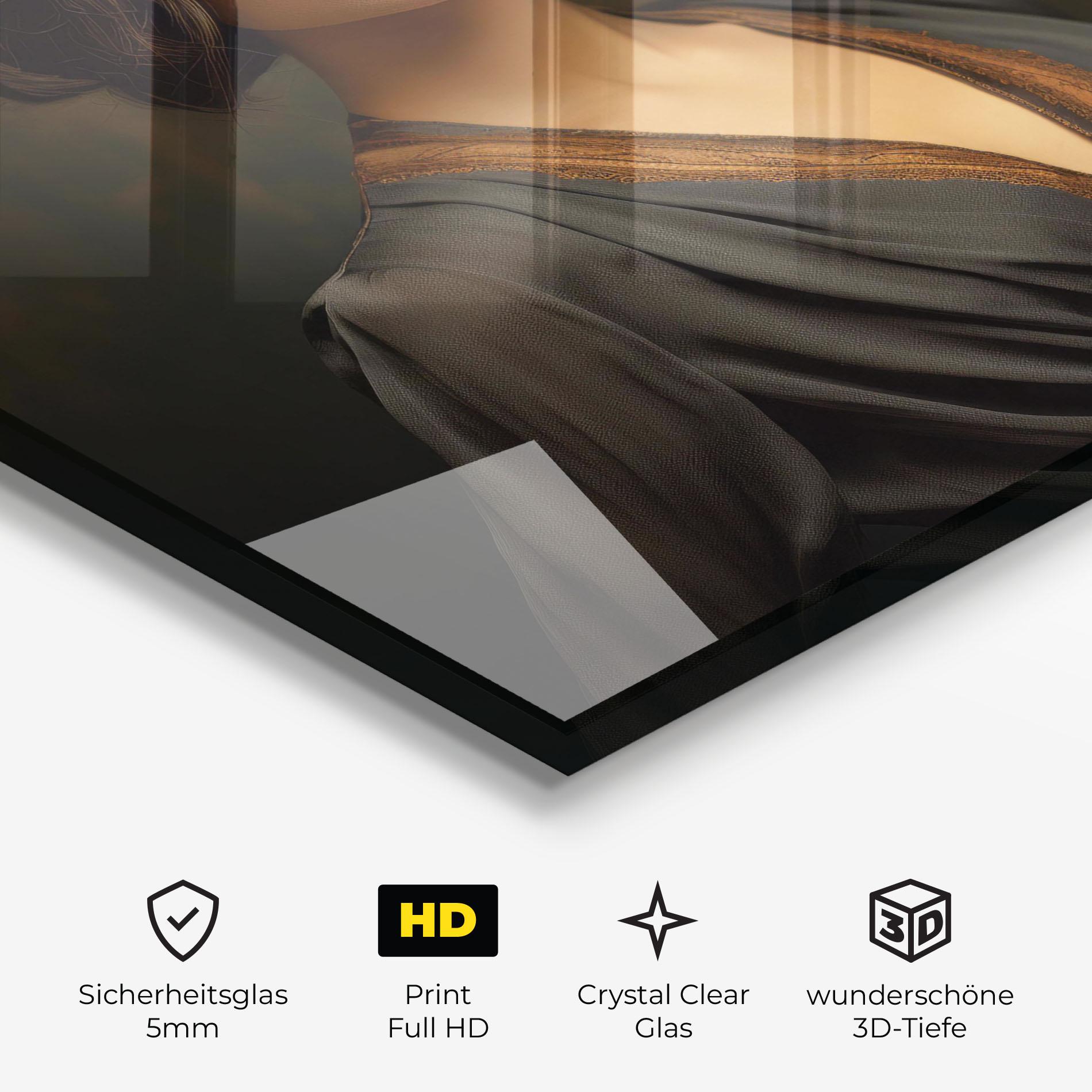 Glasbild Black Vintage Dress mockup 3