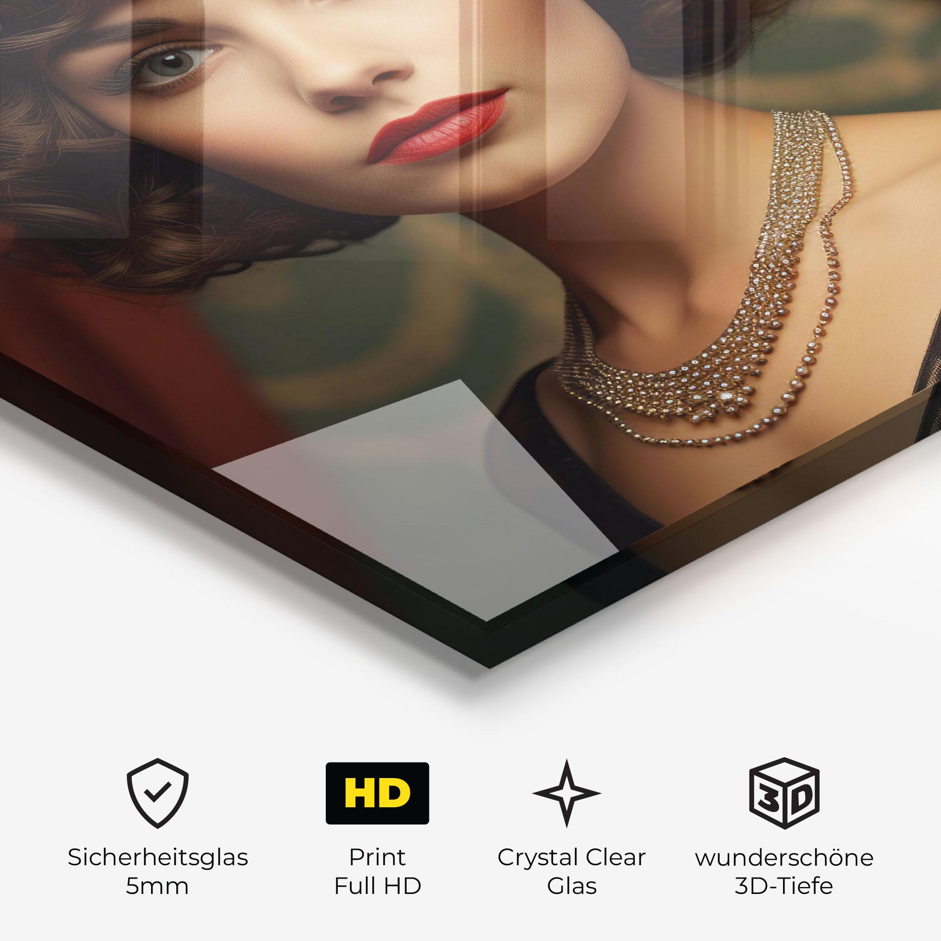 Glasbild Elegant Vintage Woman mockup 3