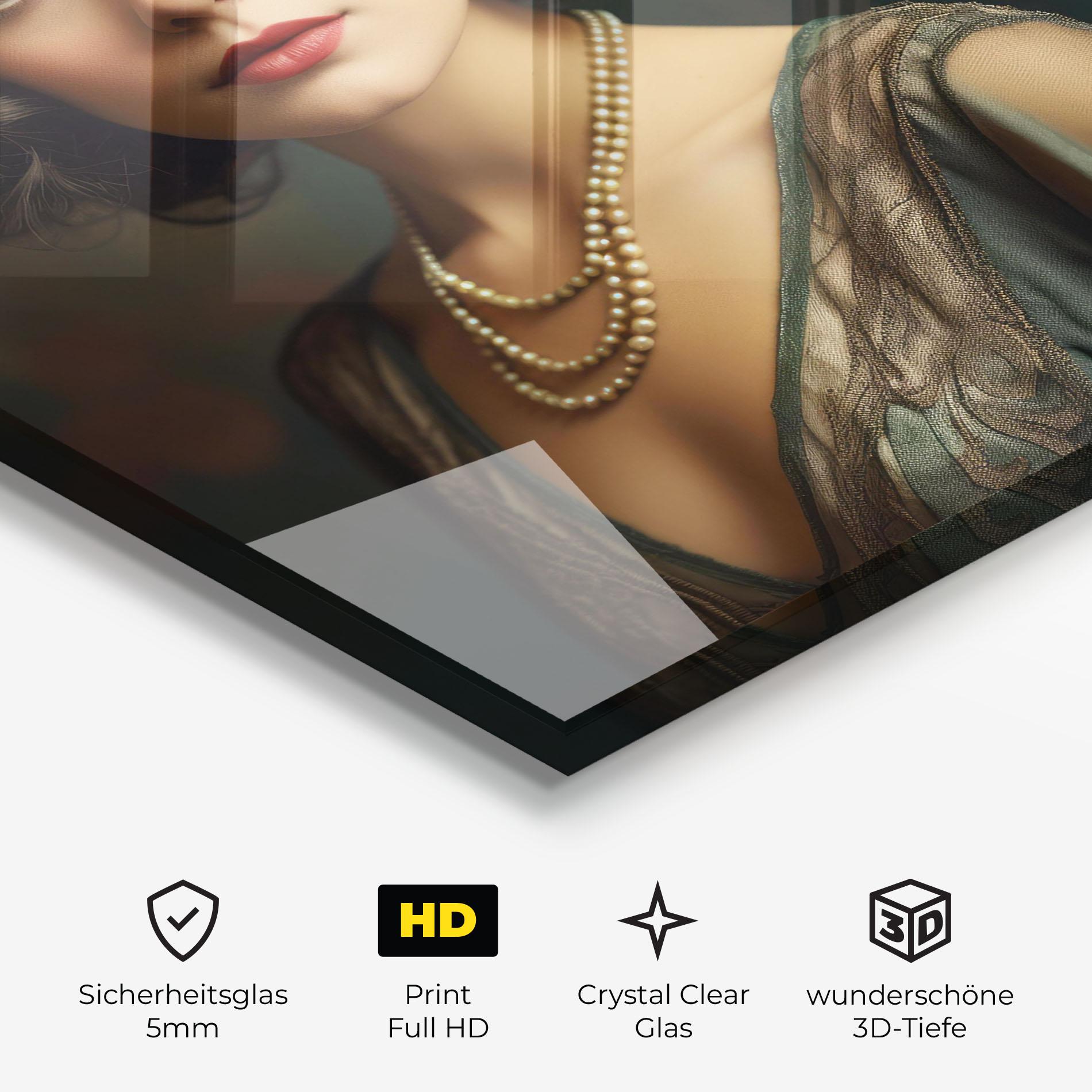 Glasbild Green Vintage Blouse mockup 3