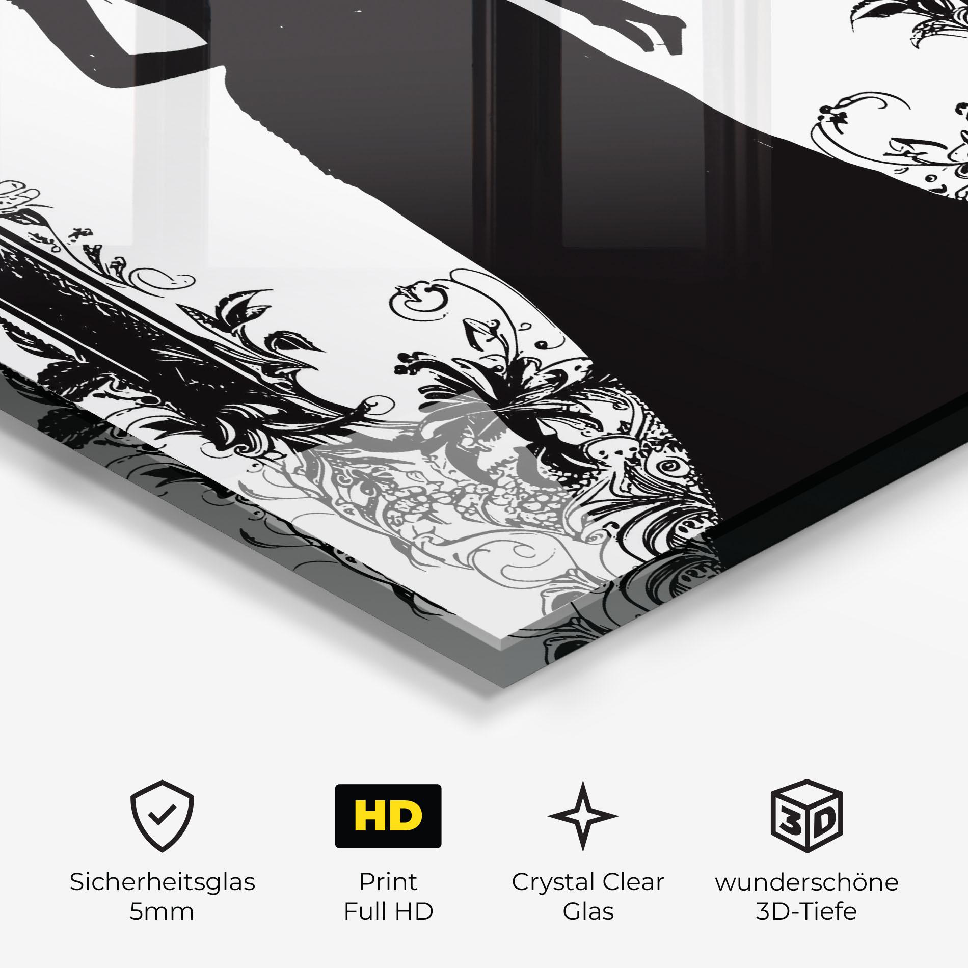 Glasbild Long Vintage Dress mockup 3