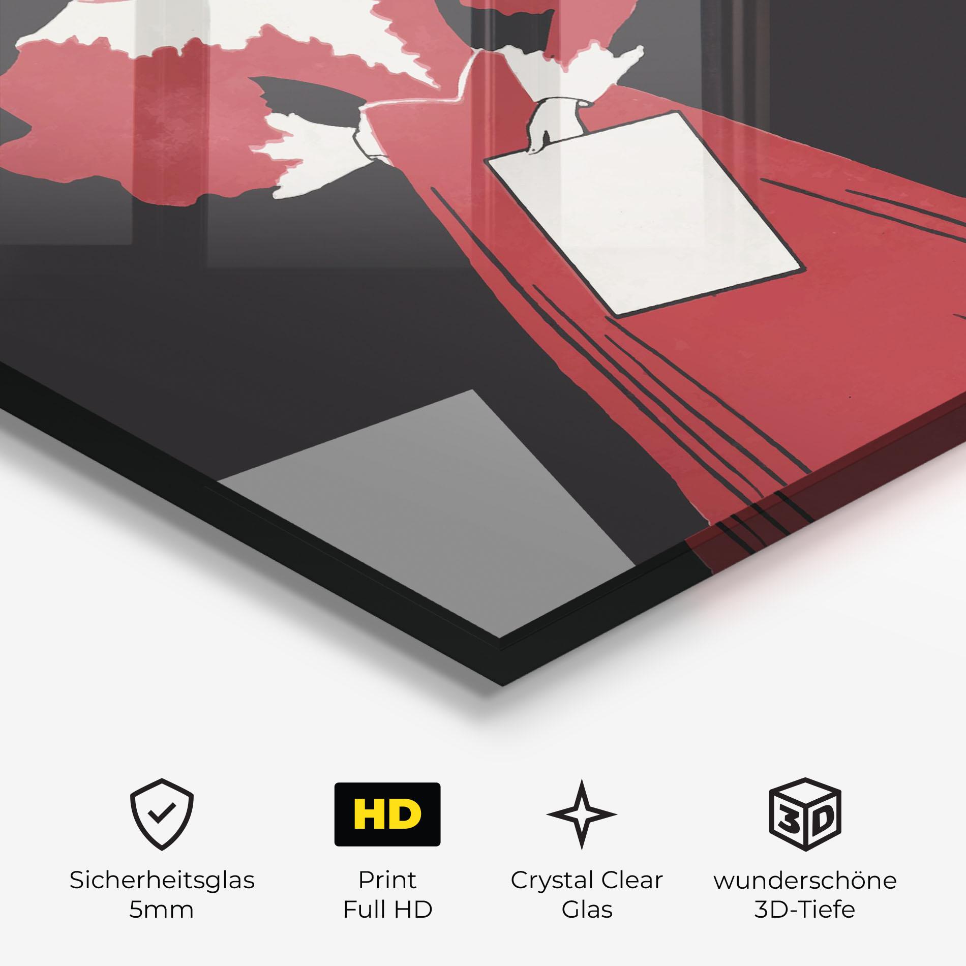 Glasbild Old Red Dress mockup 3