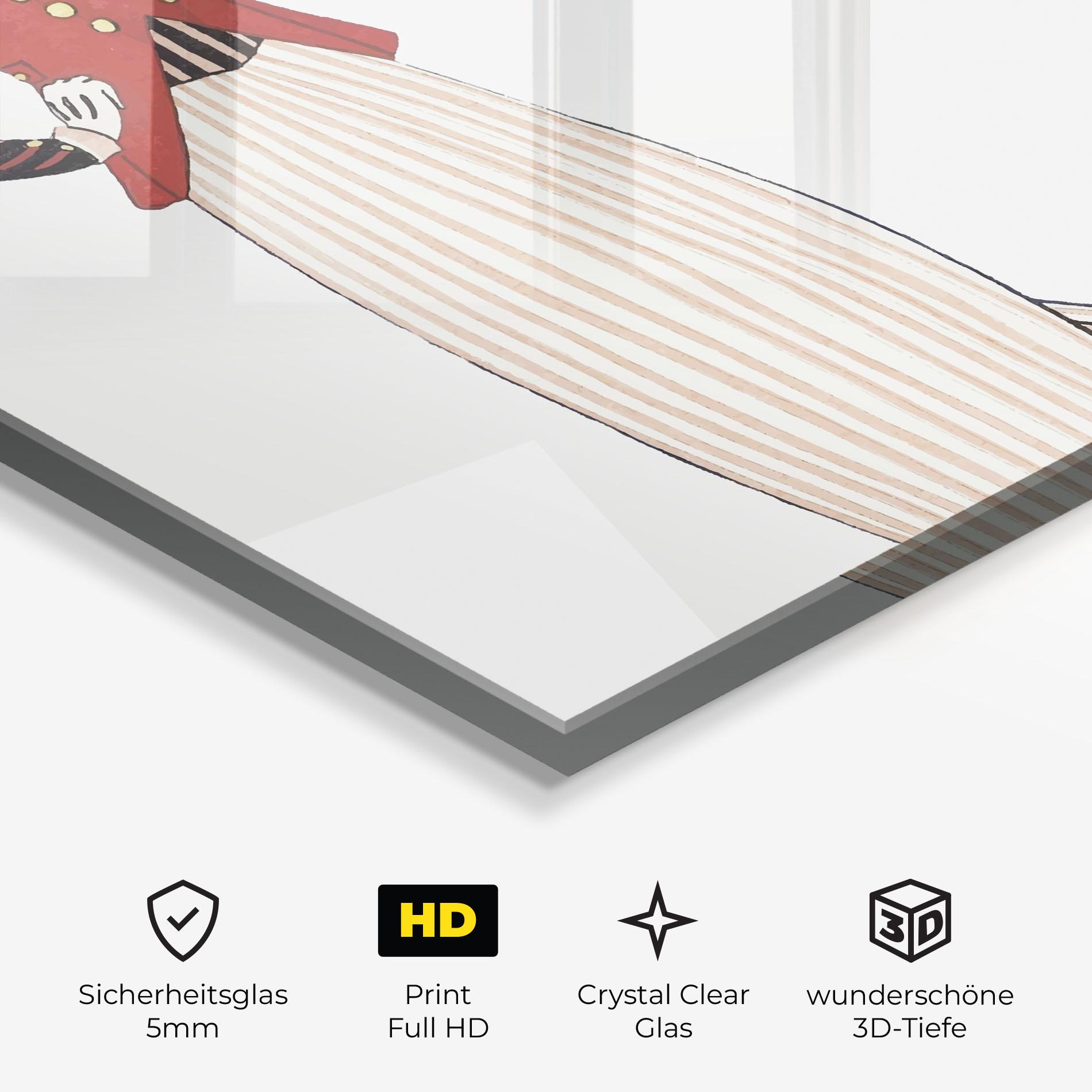 Glasbild Old Vintage Drawing mockup 3