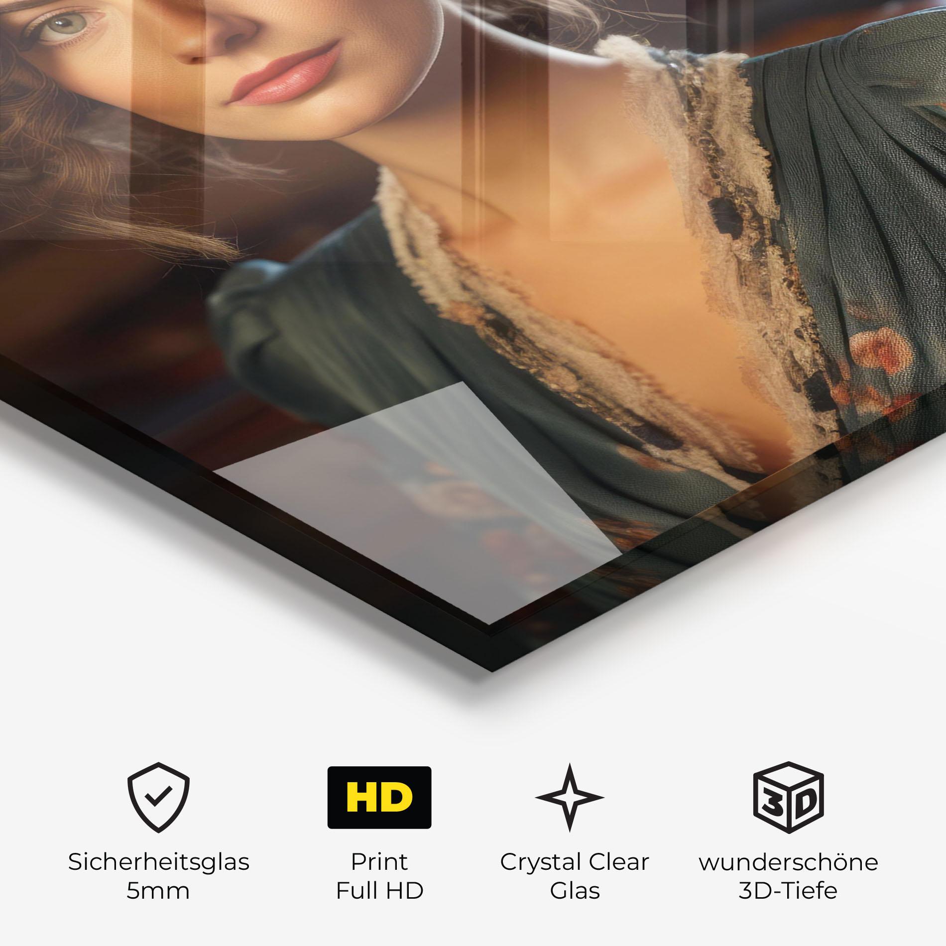 Glasbild Pink Flowers Dress mockup 3