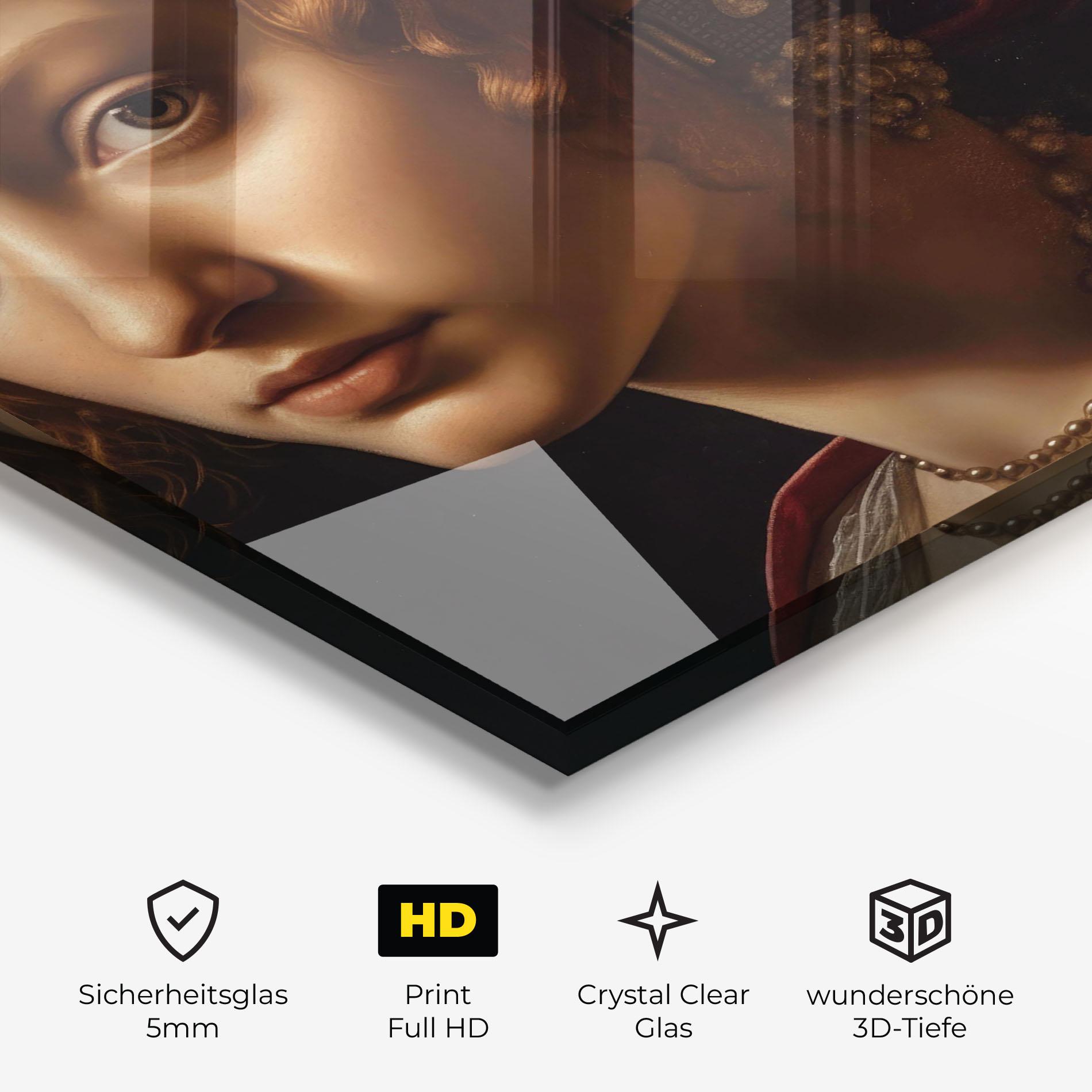 Glasbild Red Hair Woman Art mockup 3