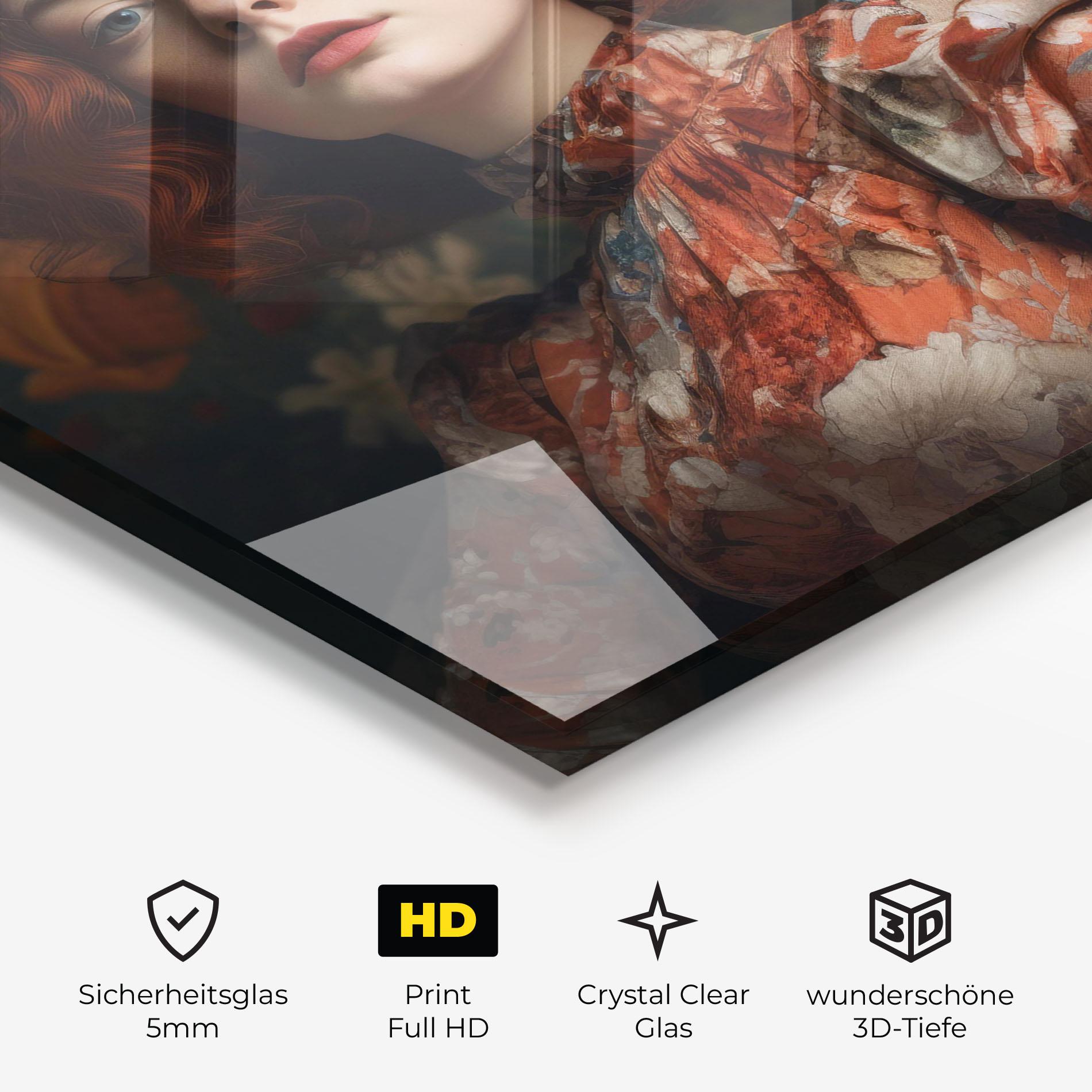 Glasbild Red Vintage Hair mockup 3