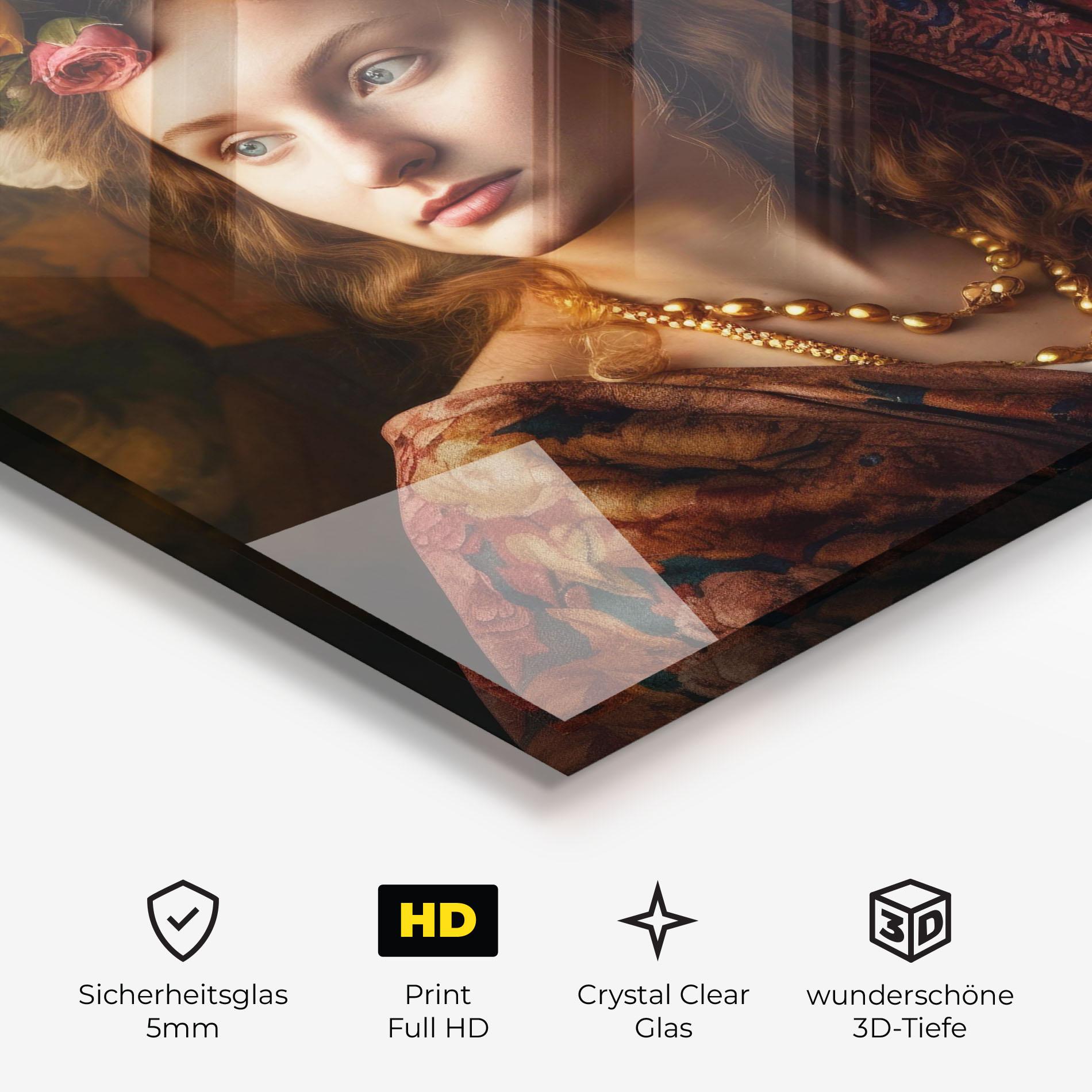 Glasbild Renaissance Woman mockup 3