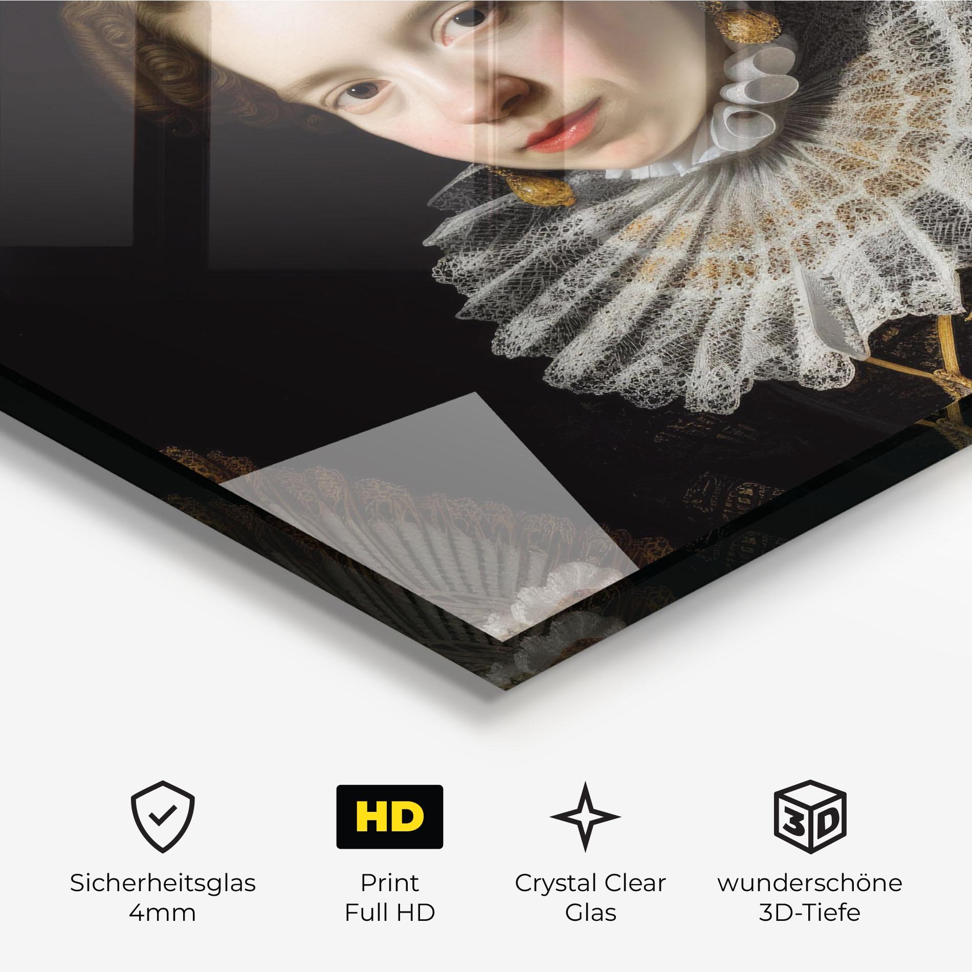 Glasbild Baroque Lady Portrait mockup 3