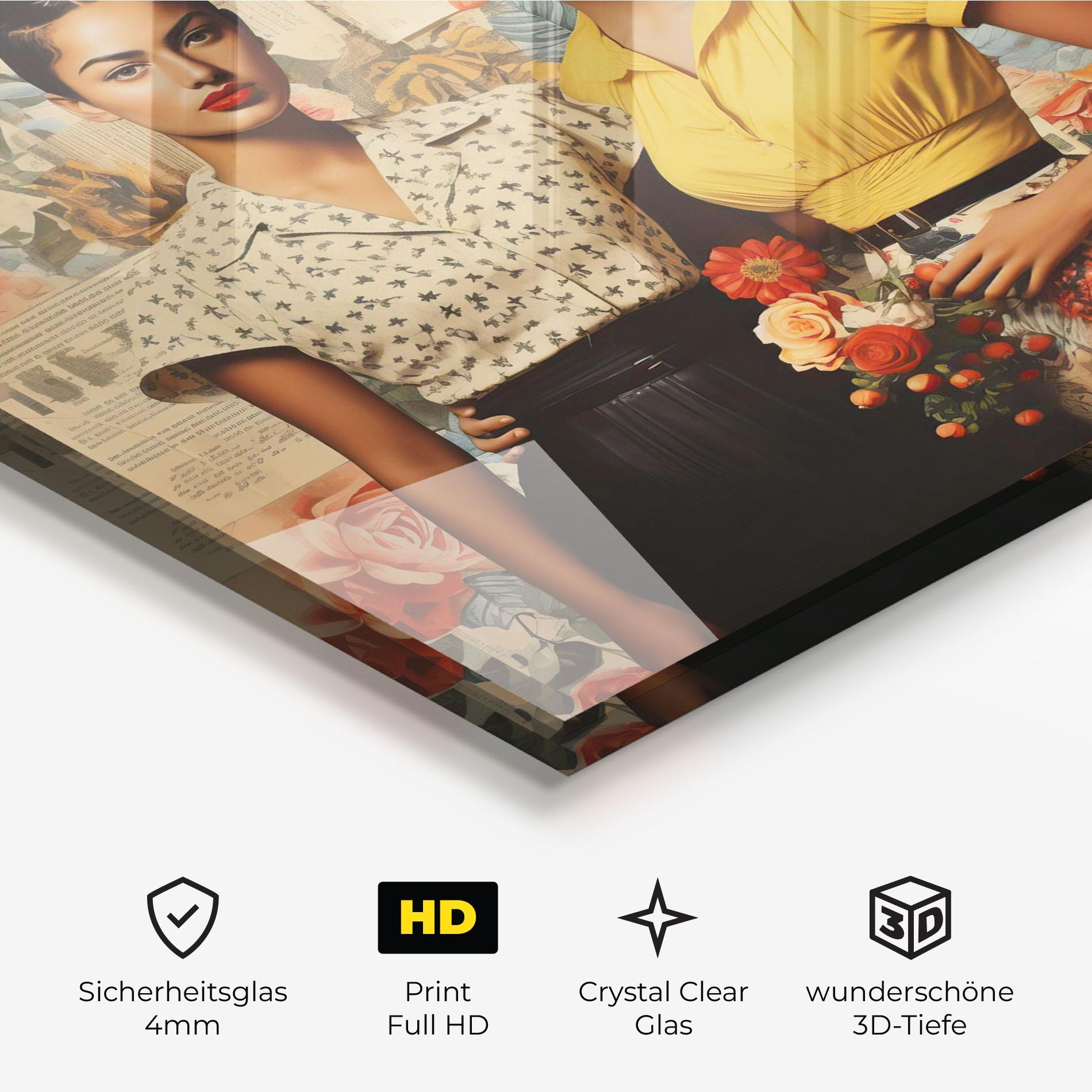 Glasbild Friendship Vintage Power mockup 3