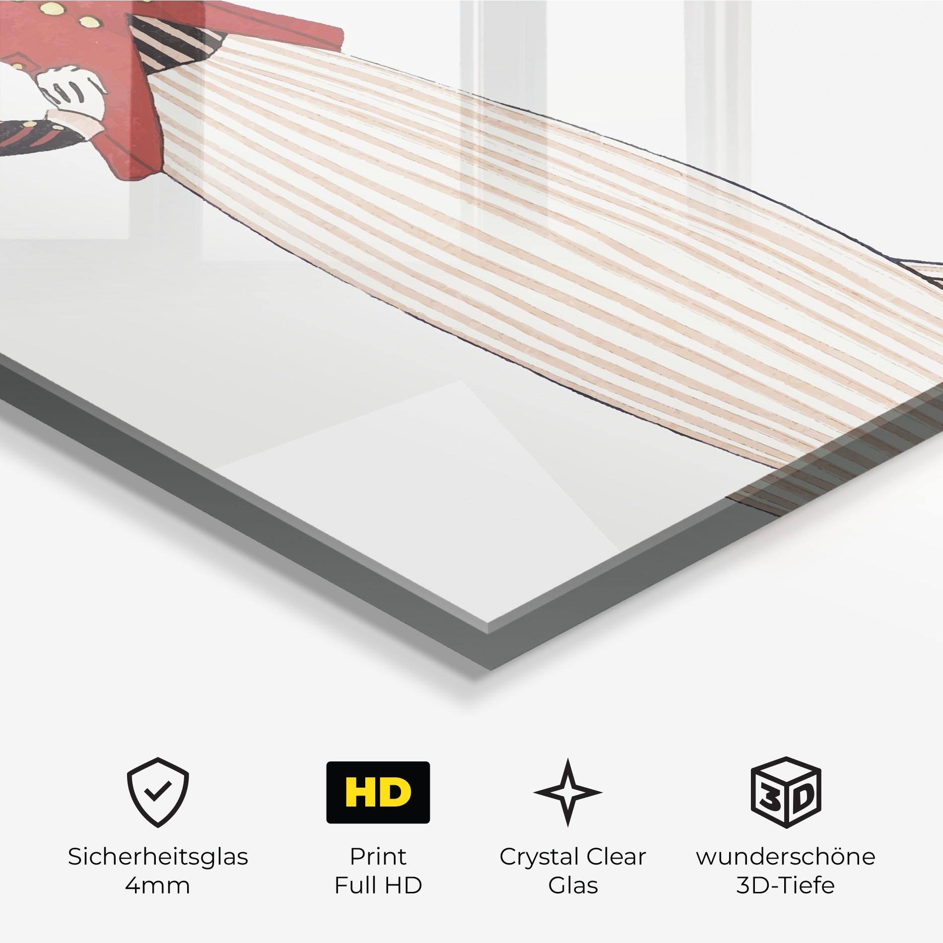 Glasbild Old Vintage Drawing mockup 3