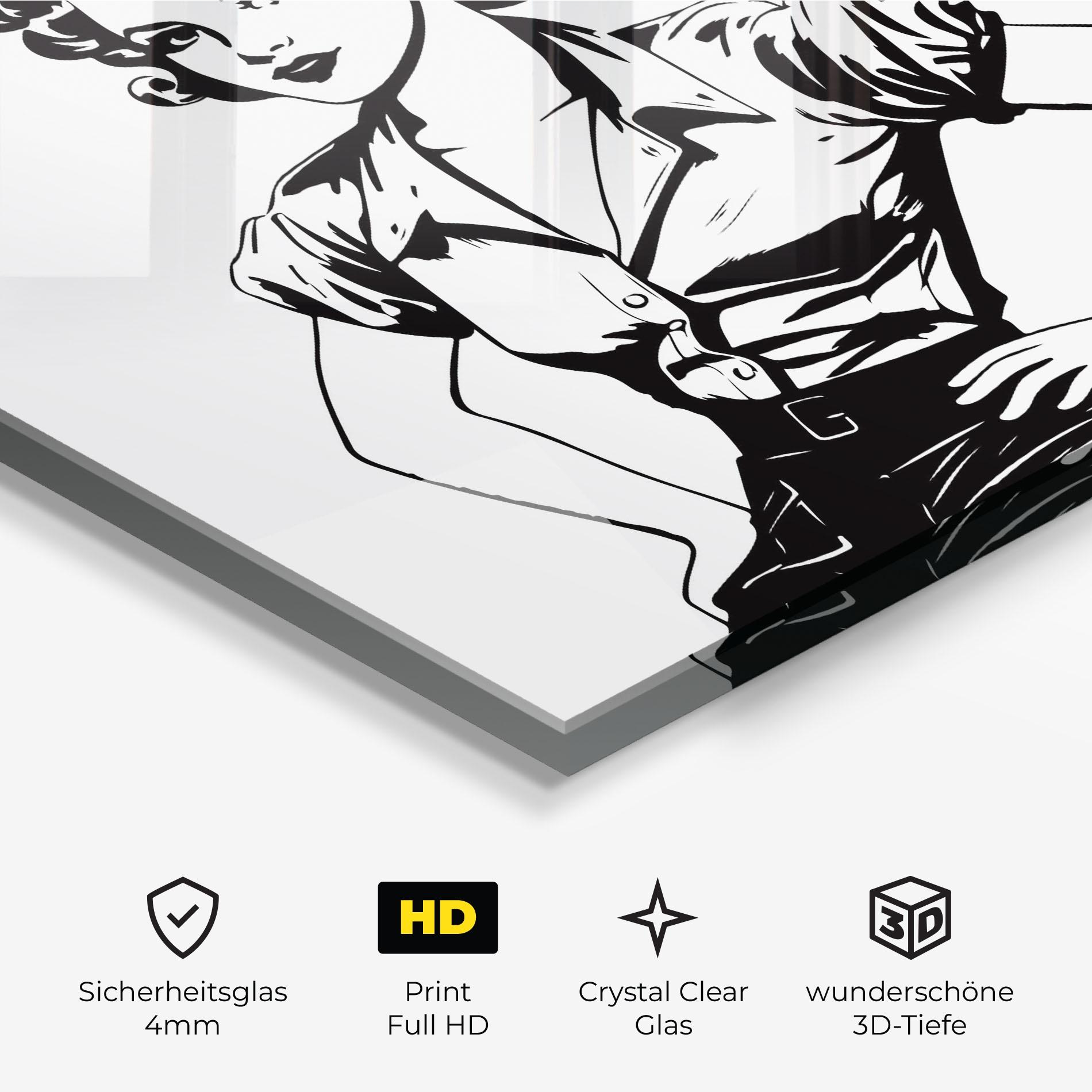 Glasbild Pretty Shilouette Girl mockup 3