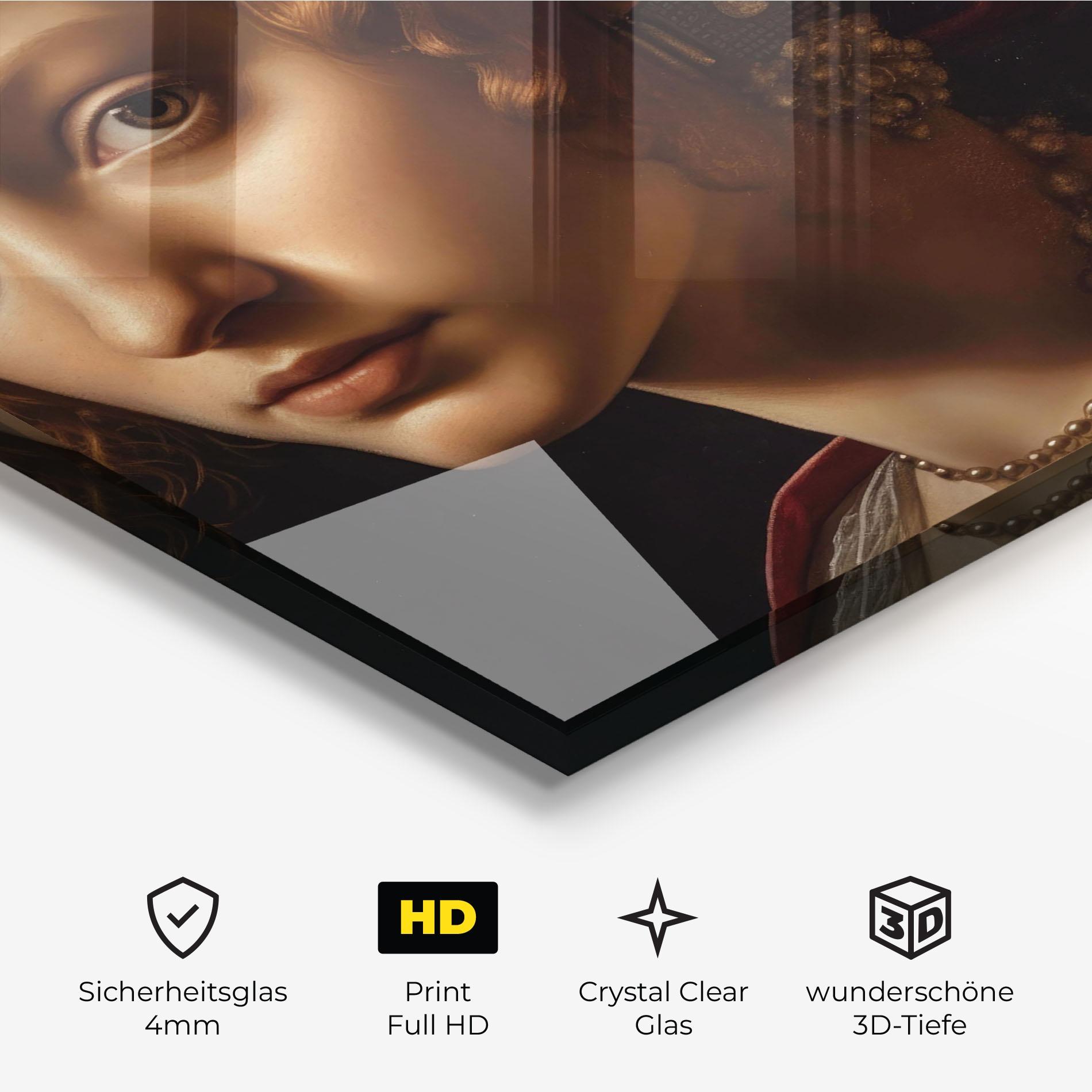 Glasbild Red Hair Woman Art mockup 3