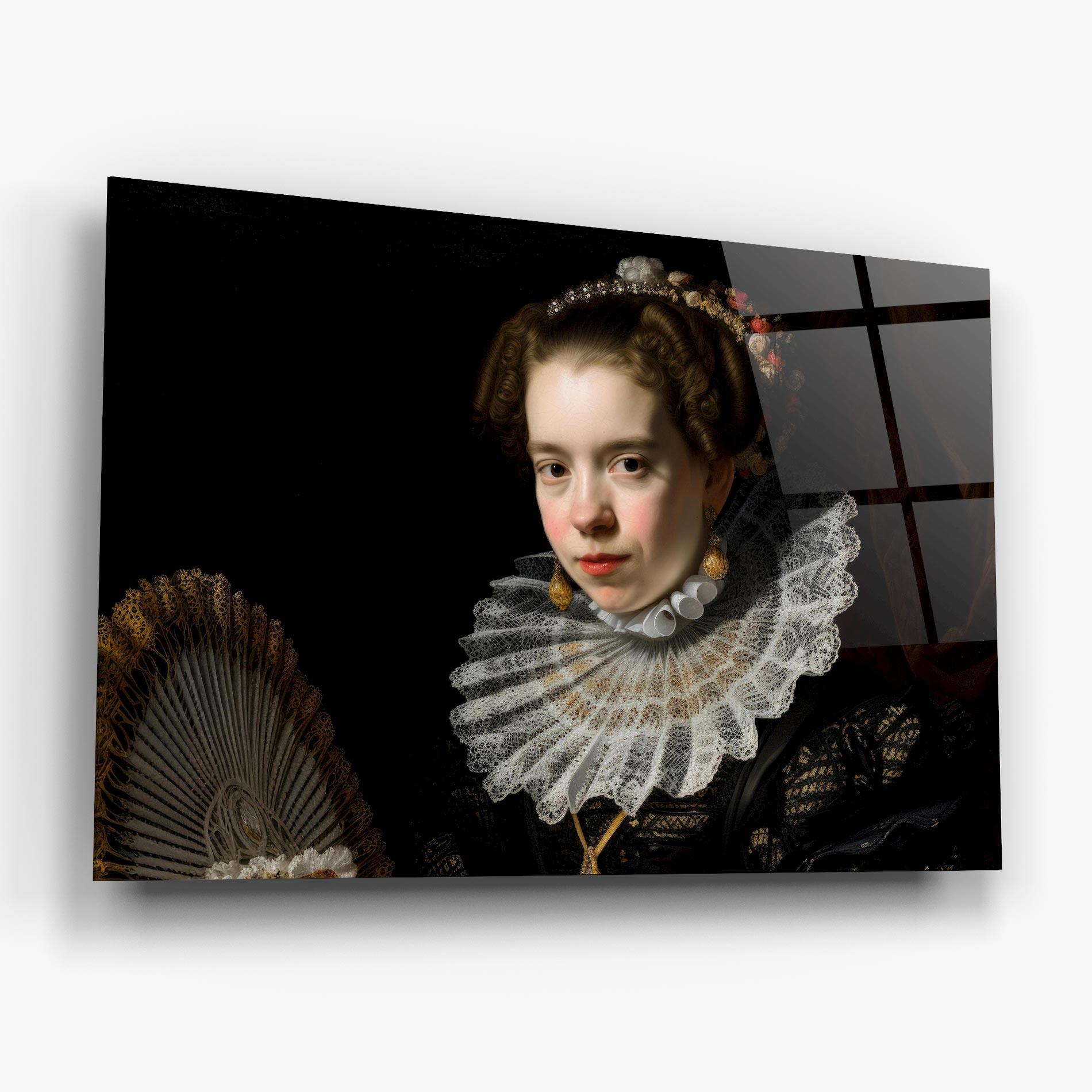 Glasbild Baroque Lady Portrait mockup 6