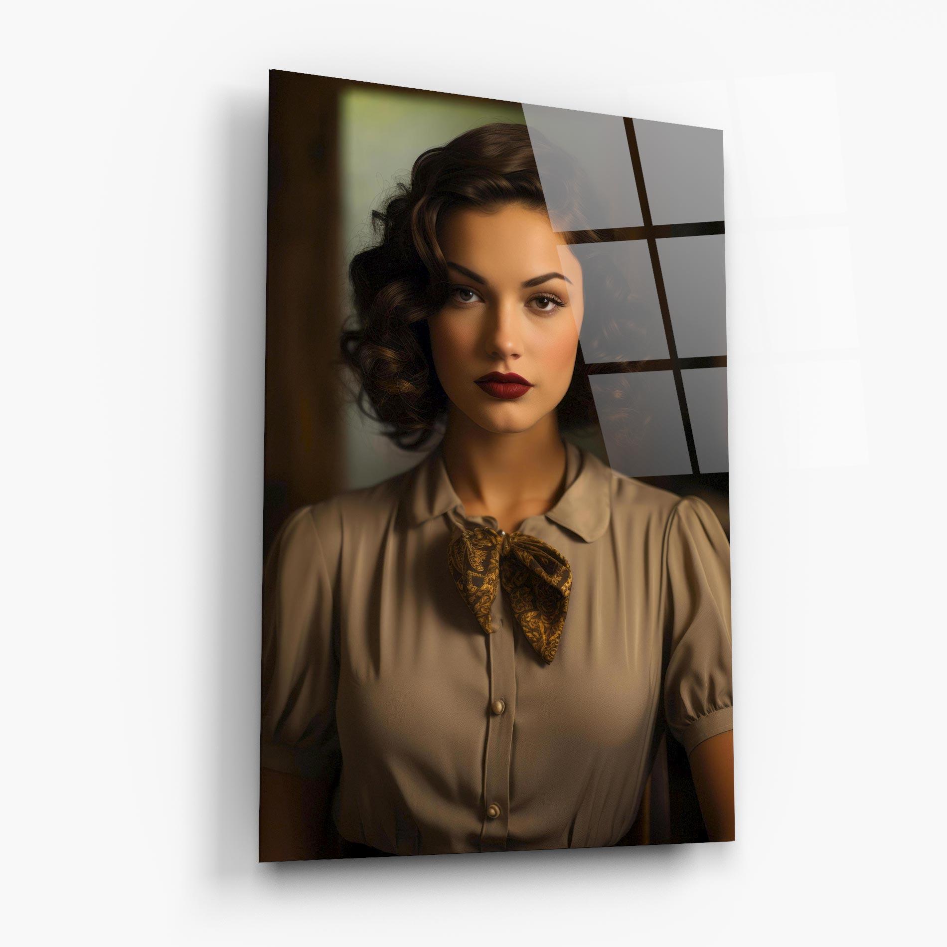 Glasbild Beige Vintage Blouse mockup 6