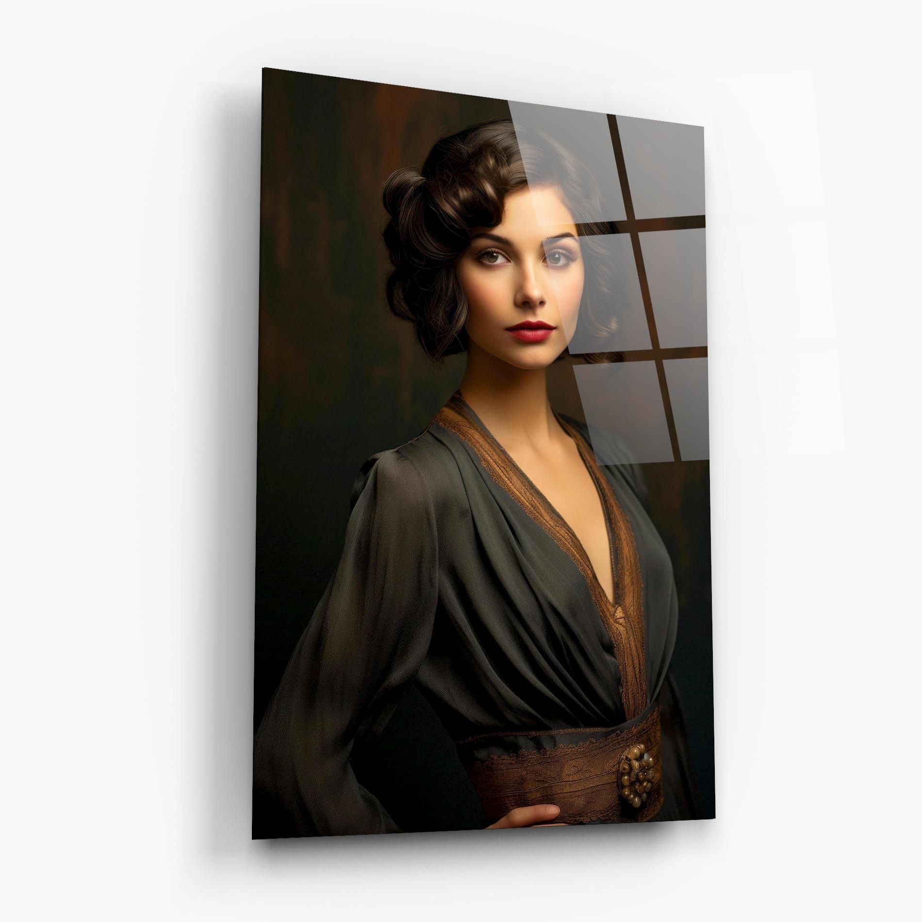 Glasbild Black Vintage Dress mockup 6